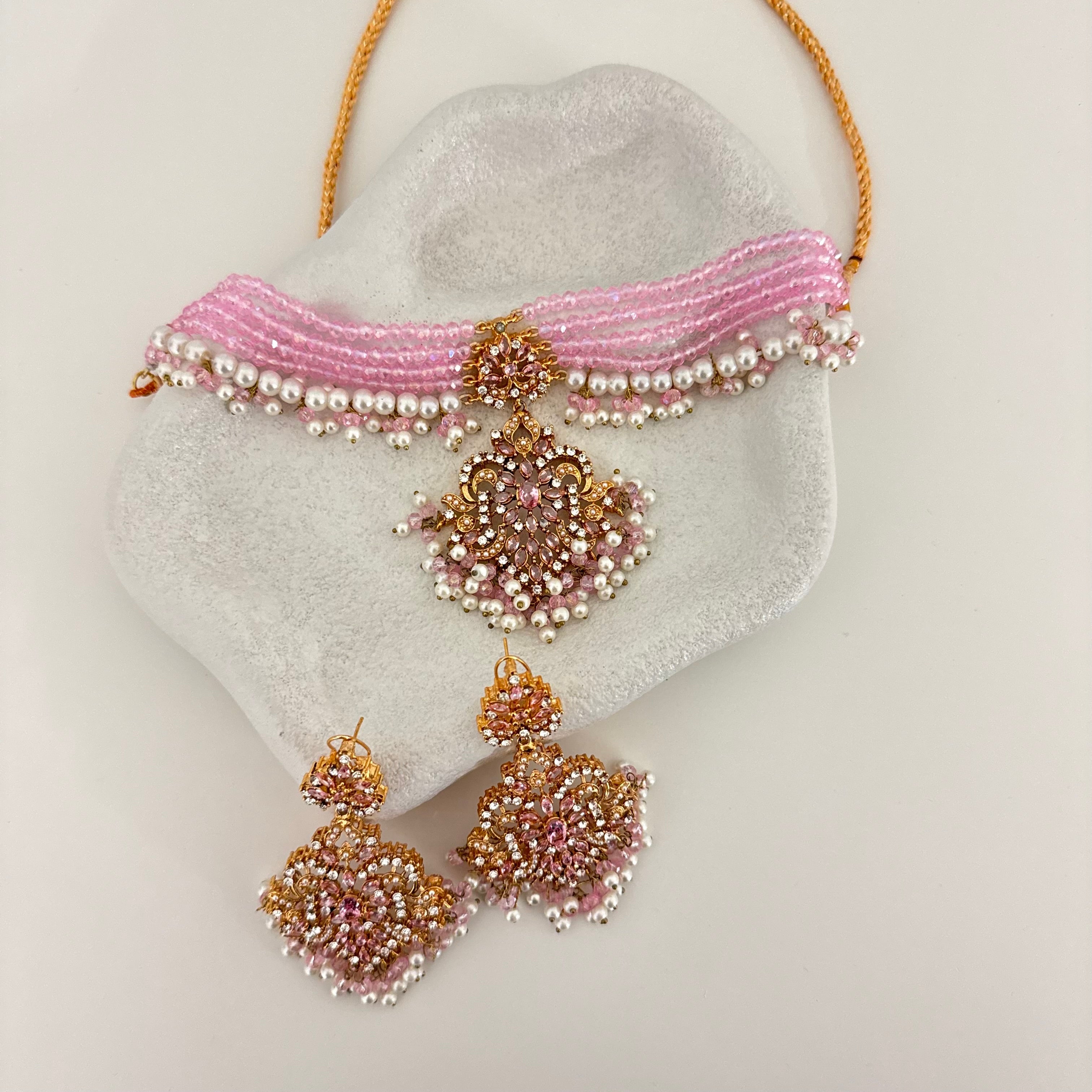 Ariana Choker Set Pink