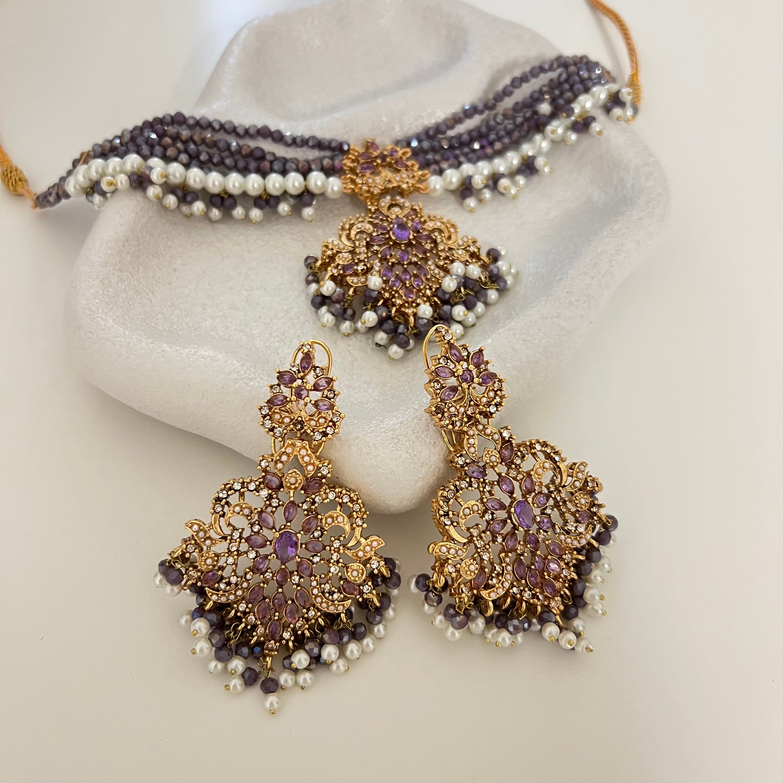 Ariana Choker Set Purple