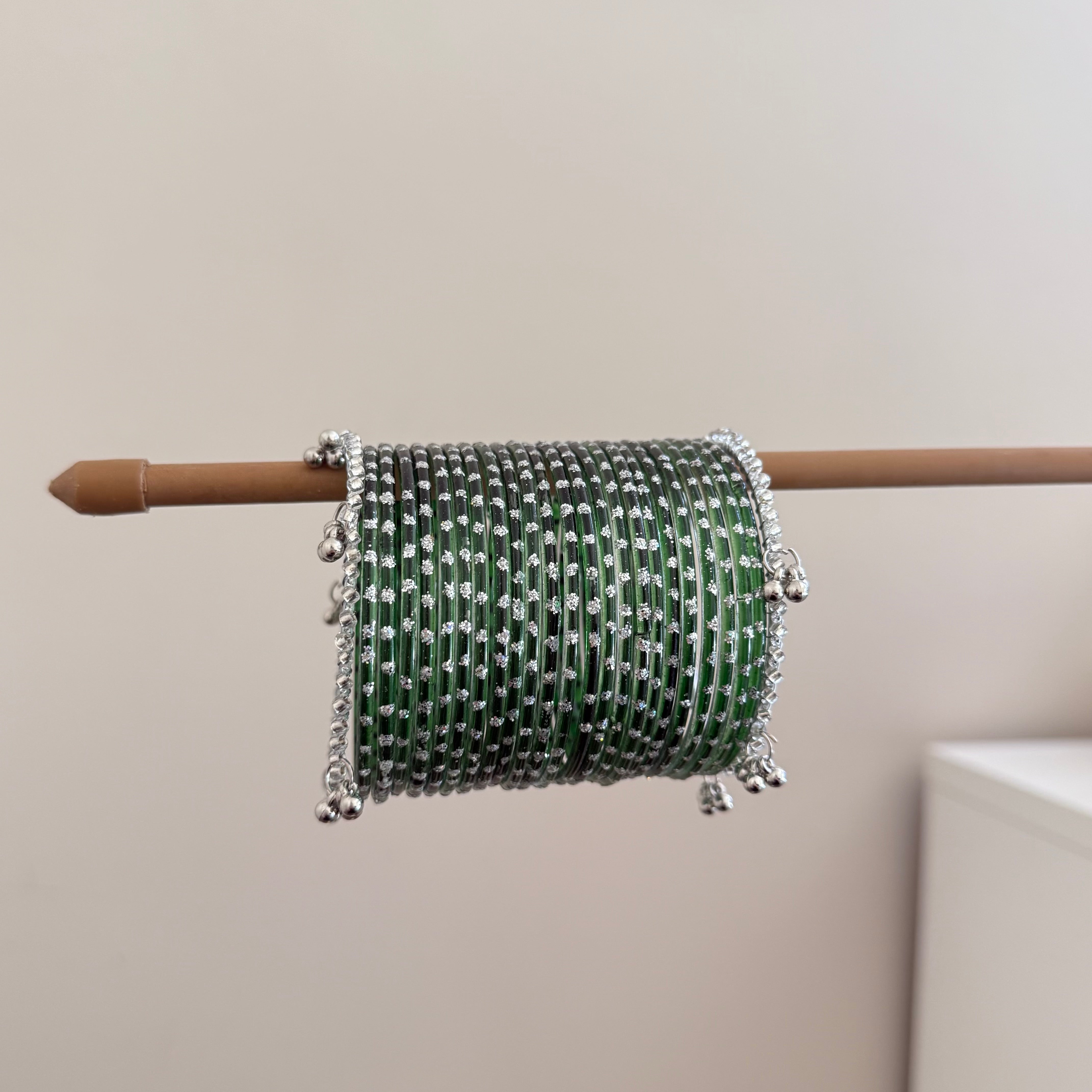 Green Glass Bangles