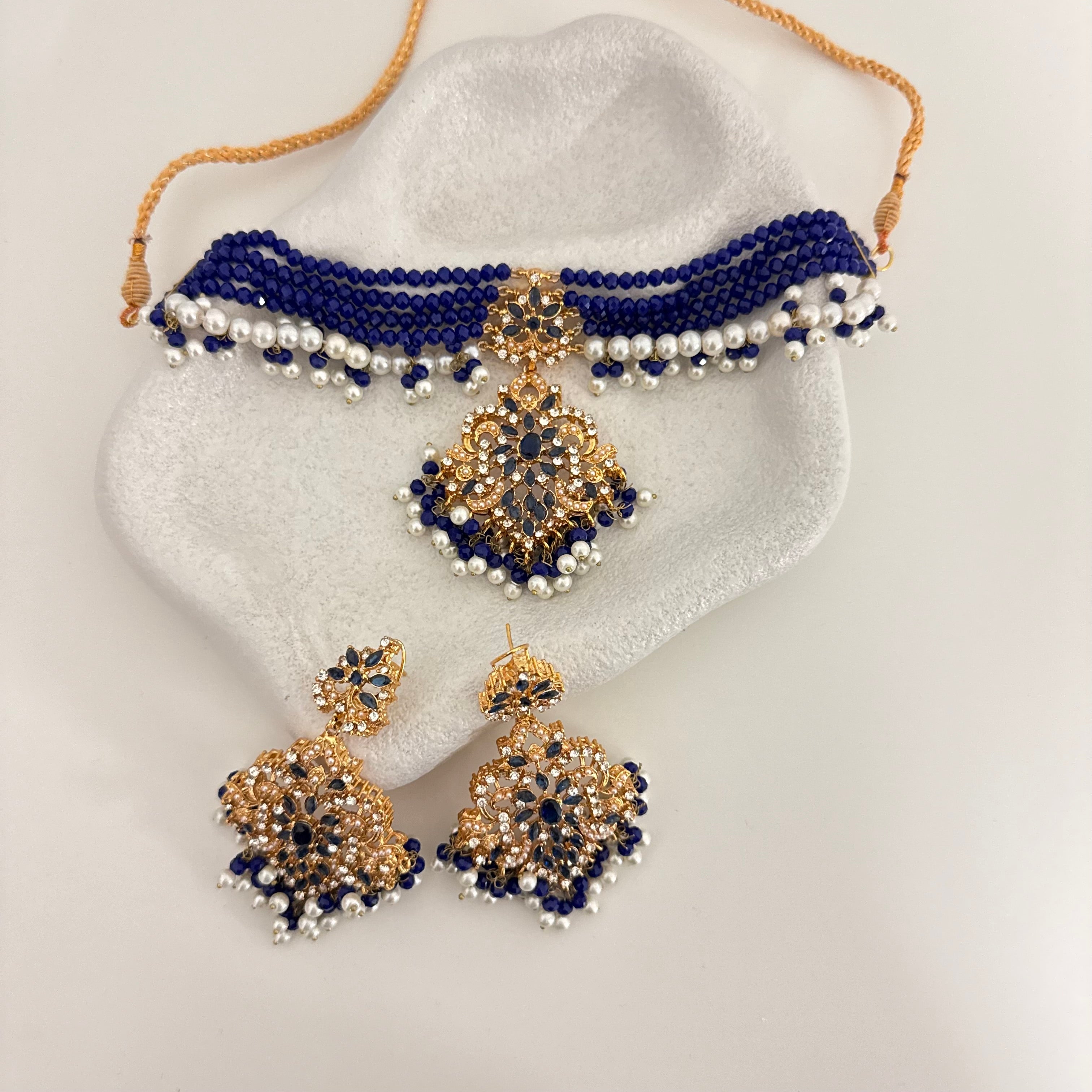 Ariana Choker Set Navy