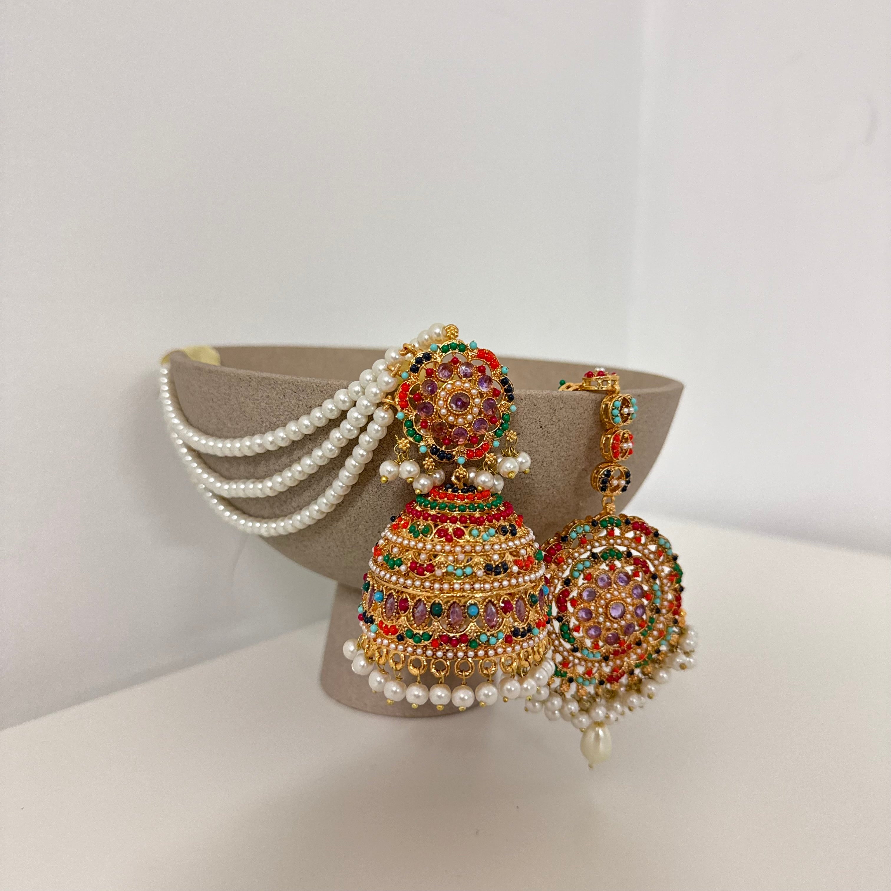 Zeenia Earrings & tikka