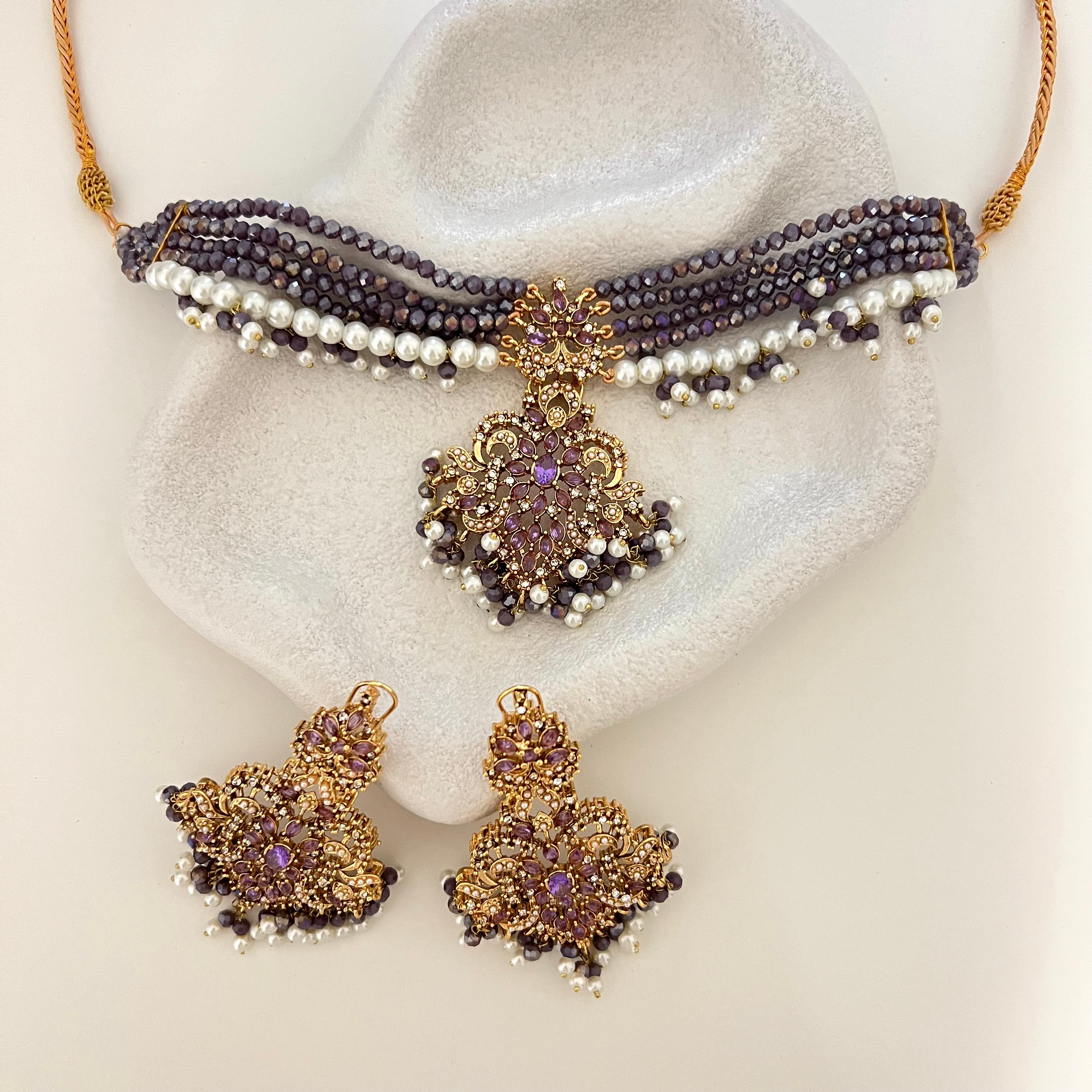 Ariana Choker Set Purple