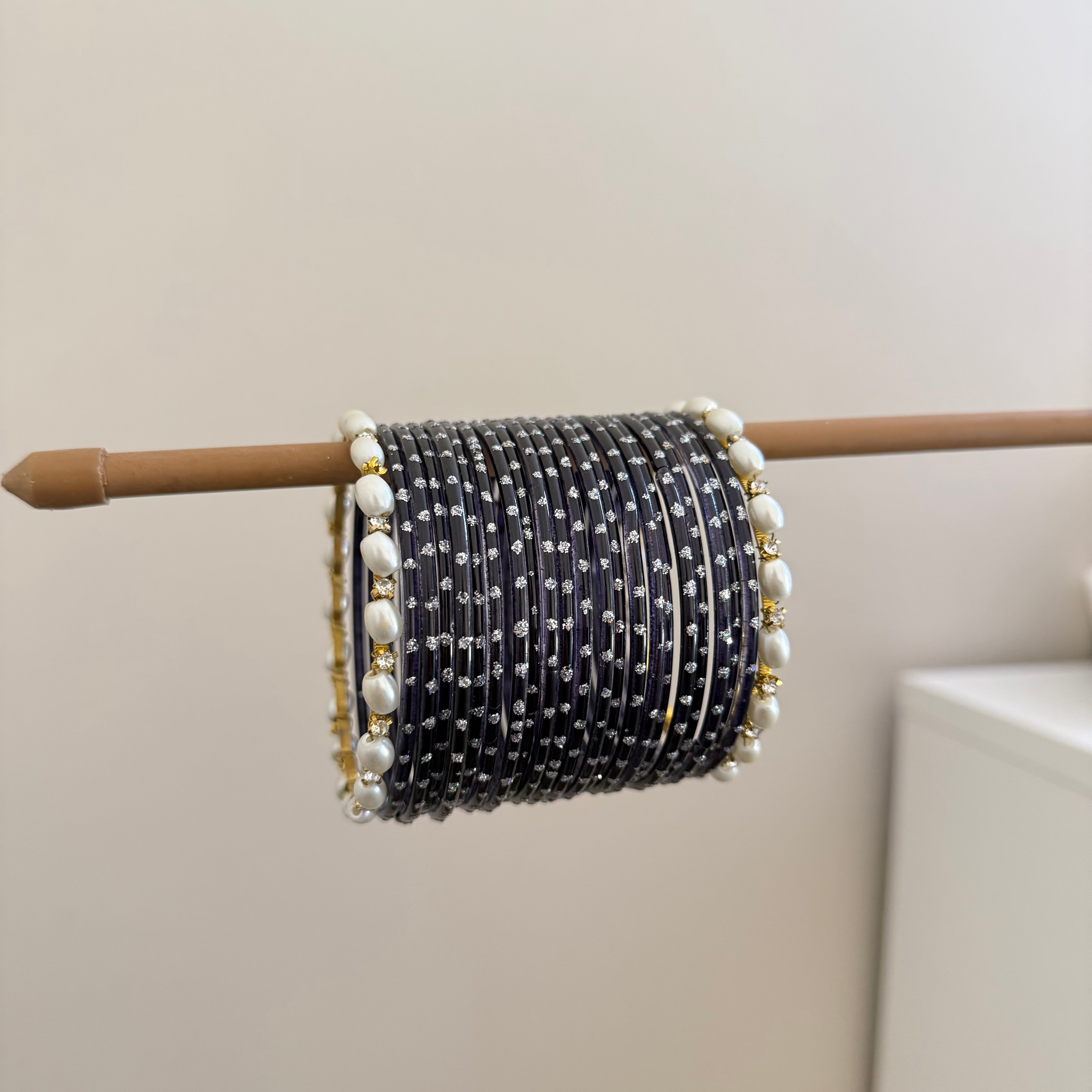 Black Glass Bangles
