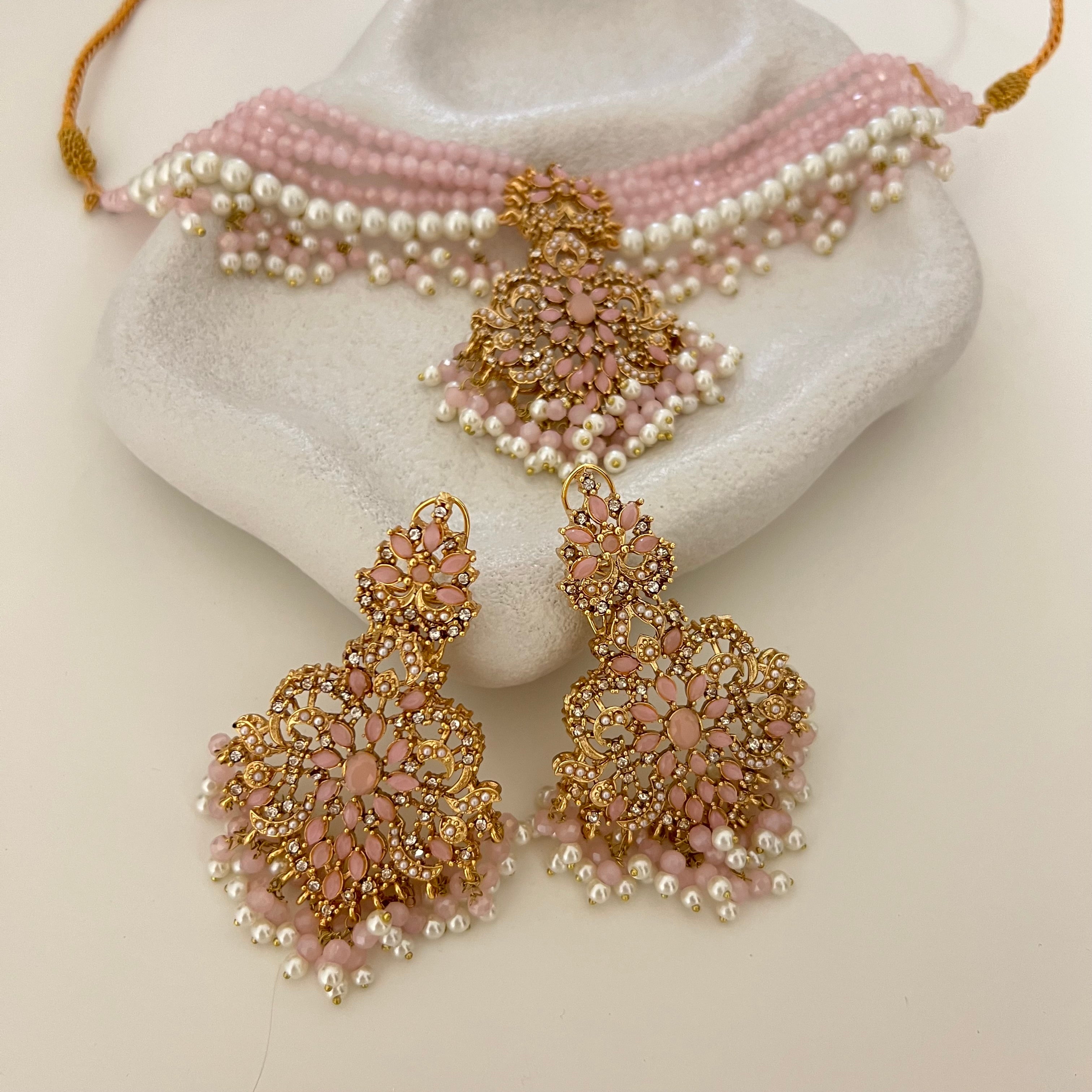 Ariana Choker Set Pink