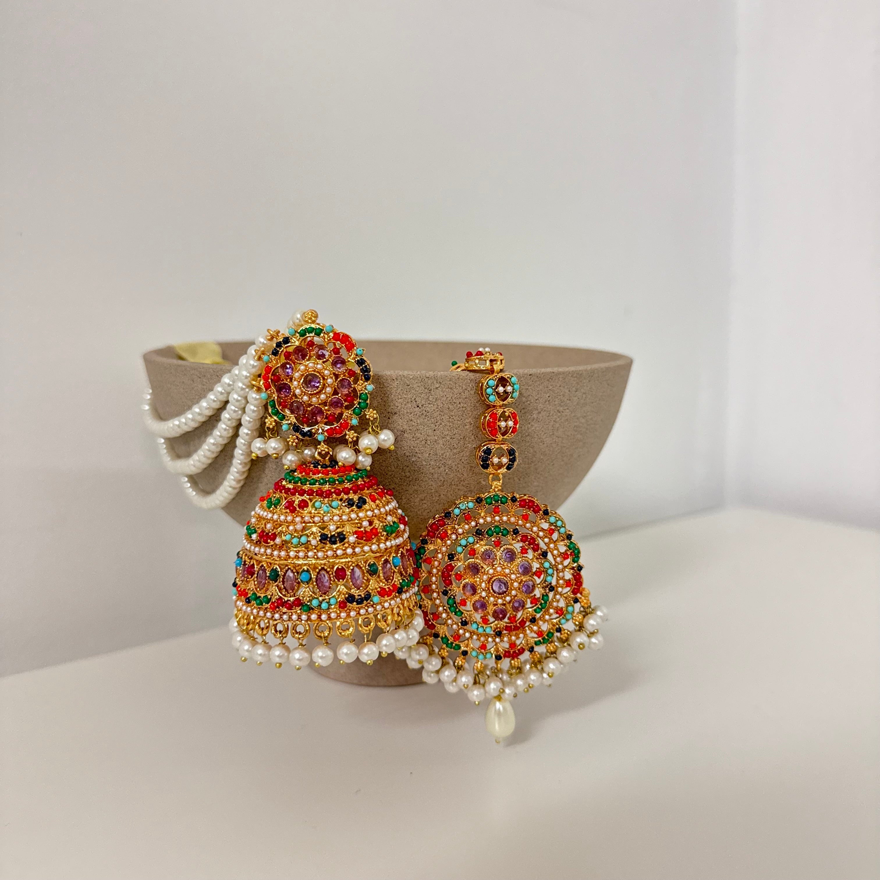 Zeenia Earrings & tikka