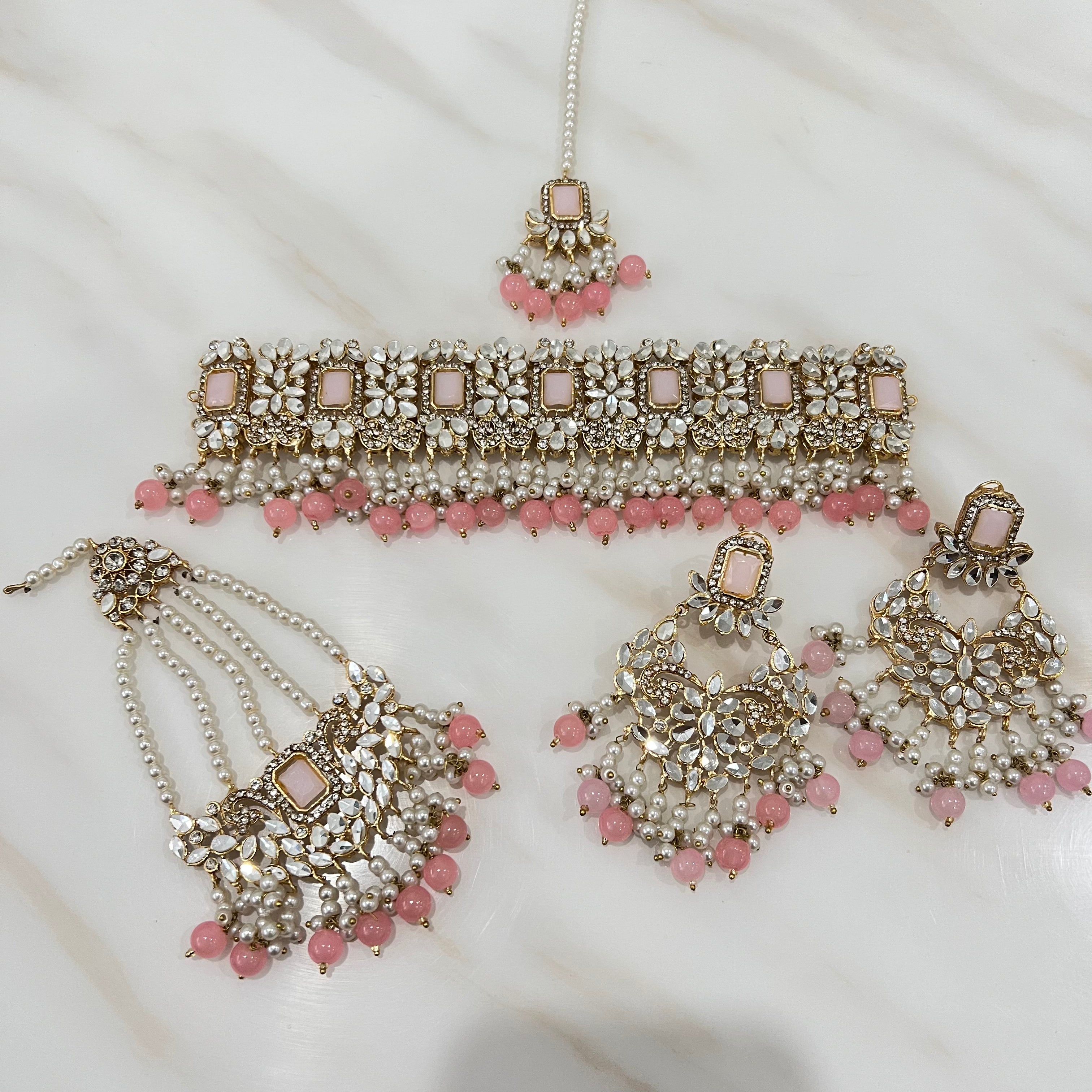 Hayah Choker Set Pink