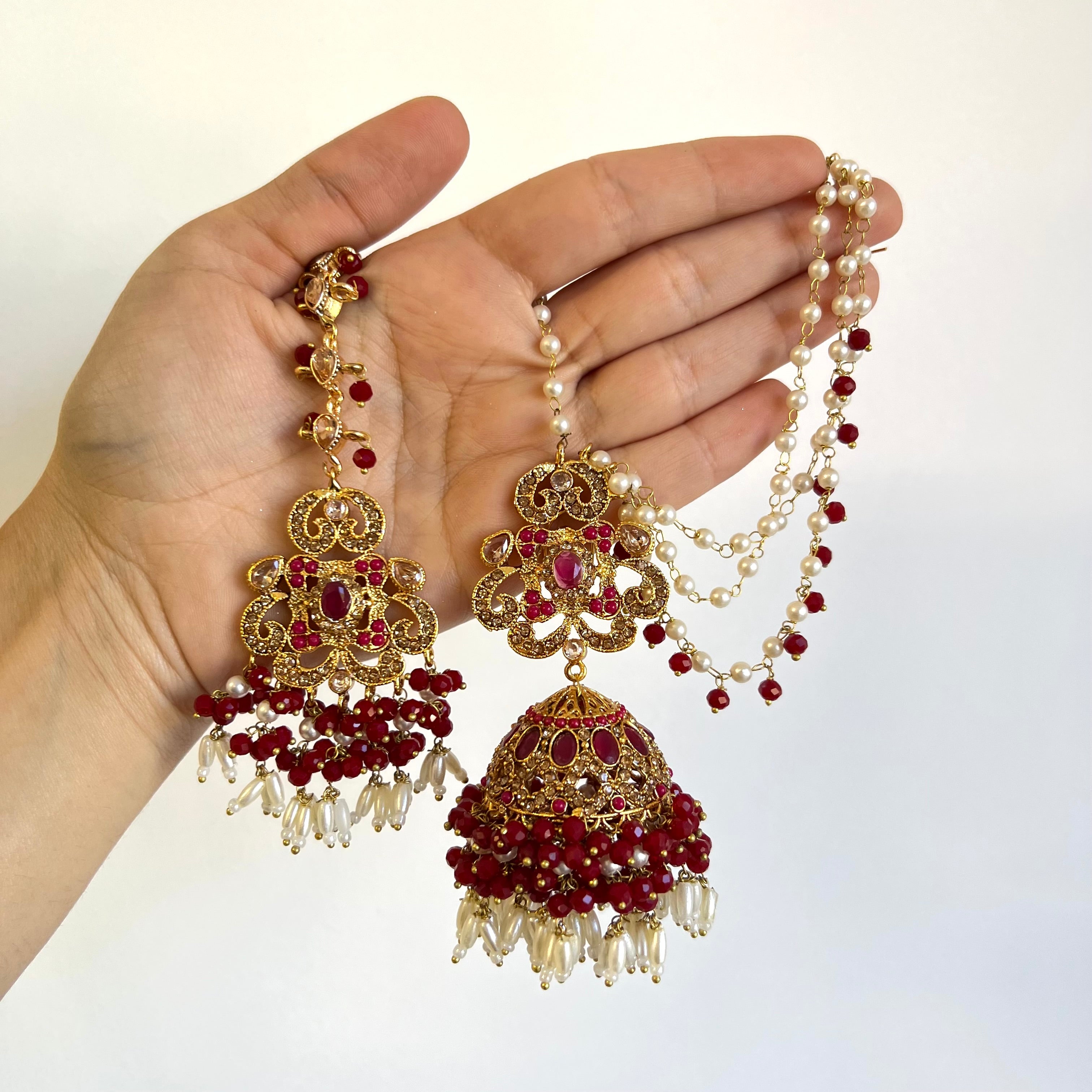 Zuni Earrings & Tikka Red