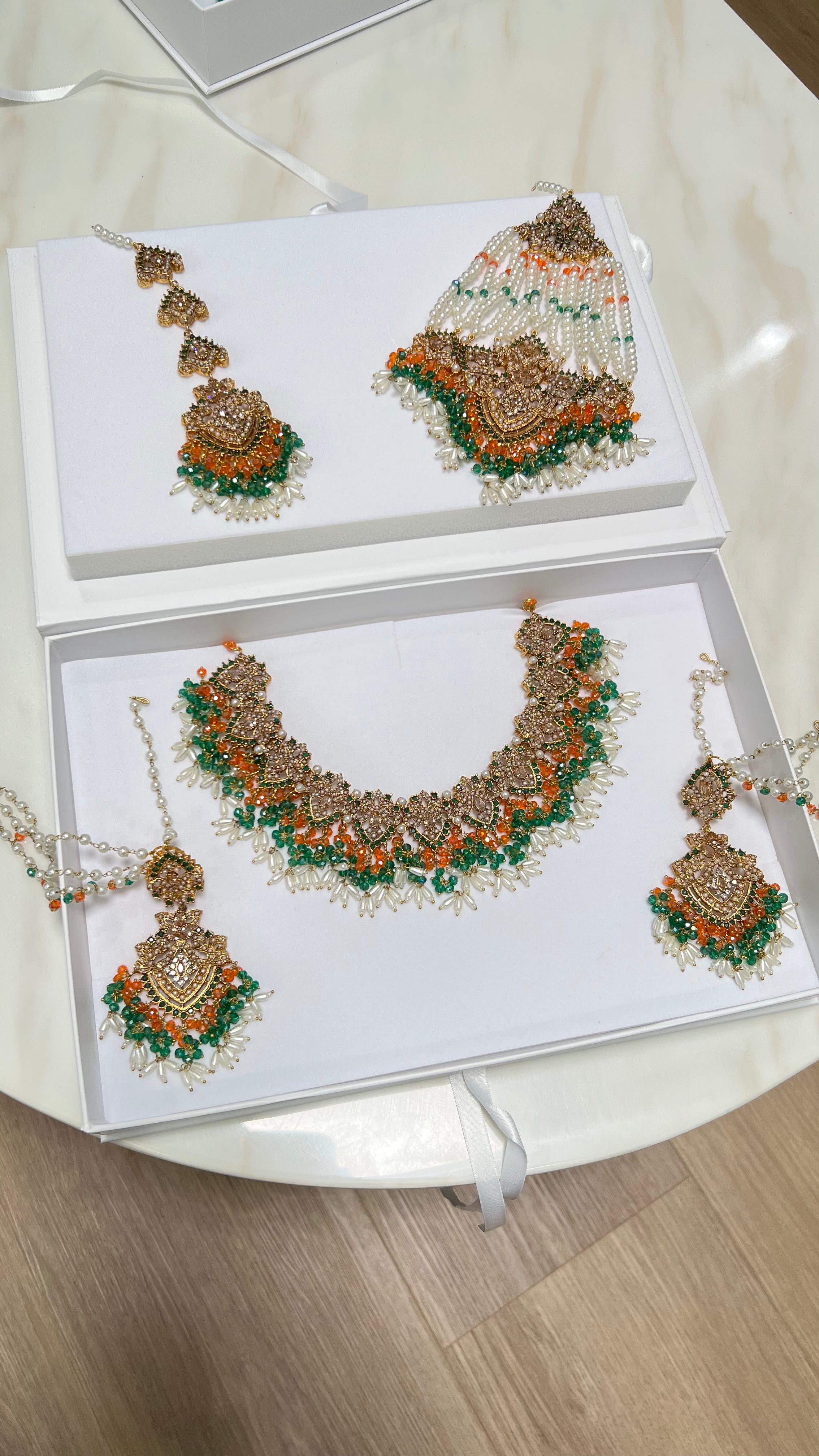 Sanam Bridal Set Orange & Green