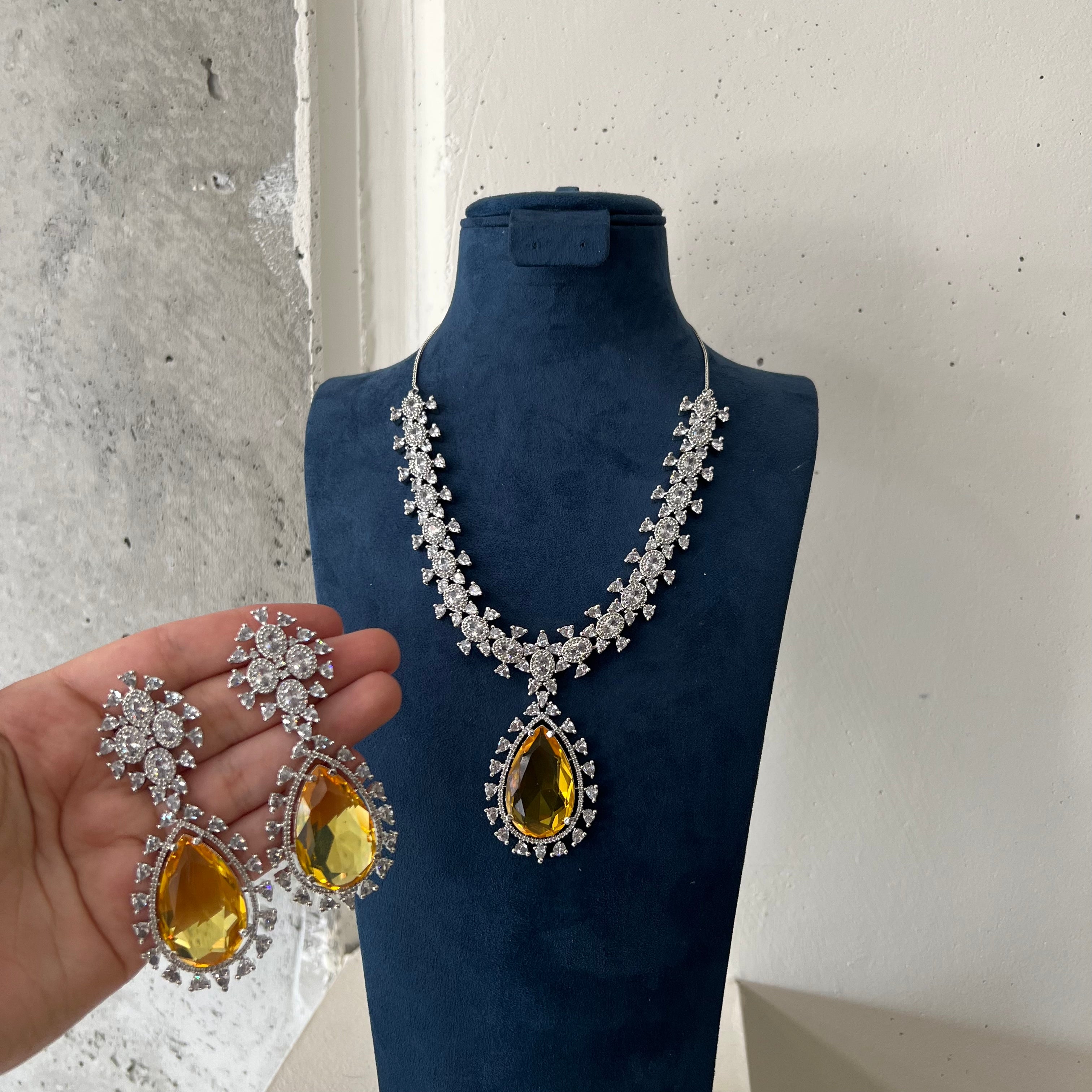 Deepika Necklace Set Yellow