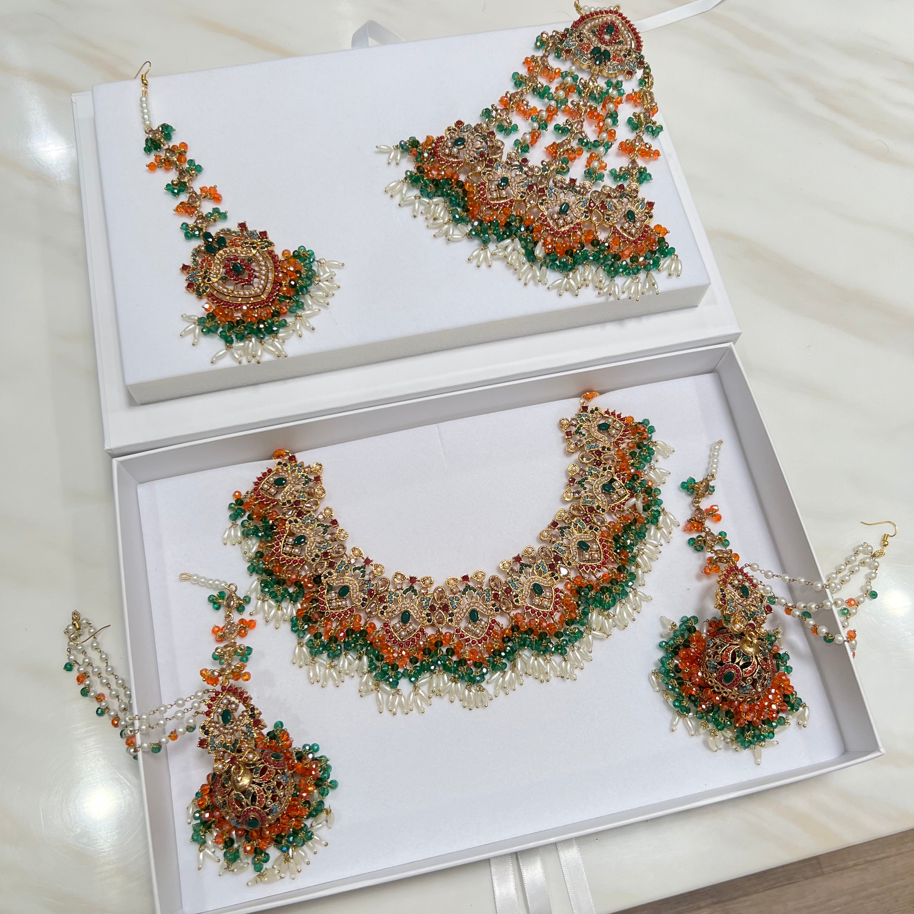 Saria Bridal Set Green/orange