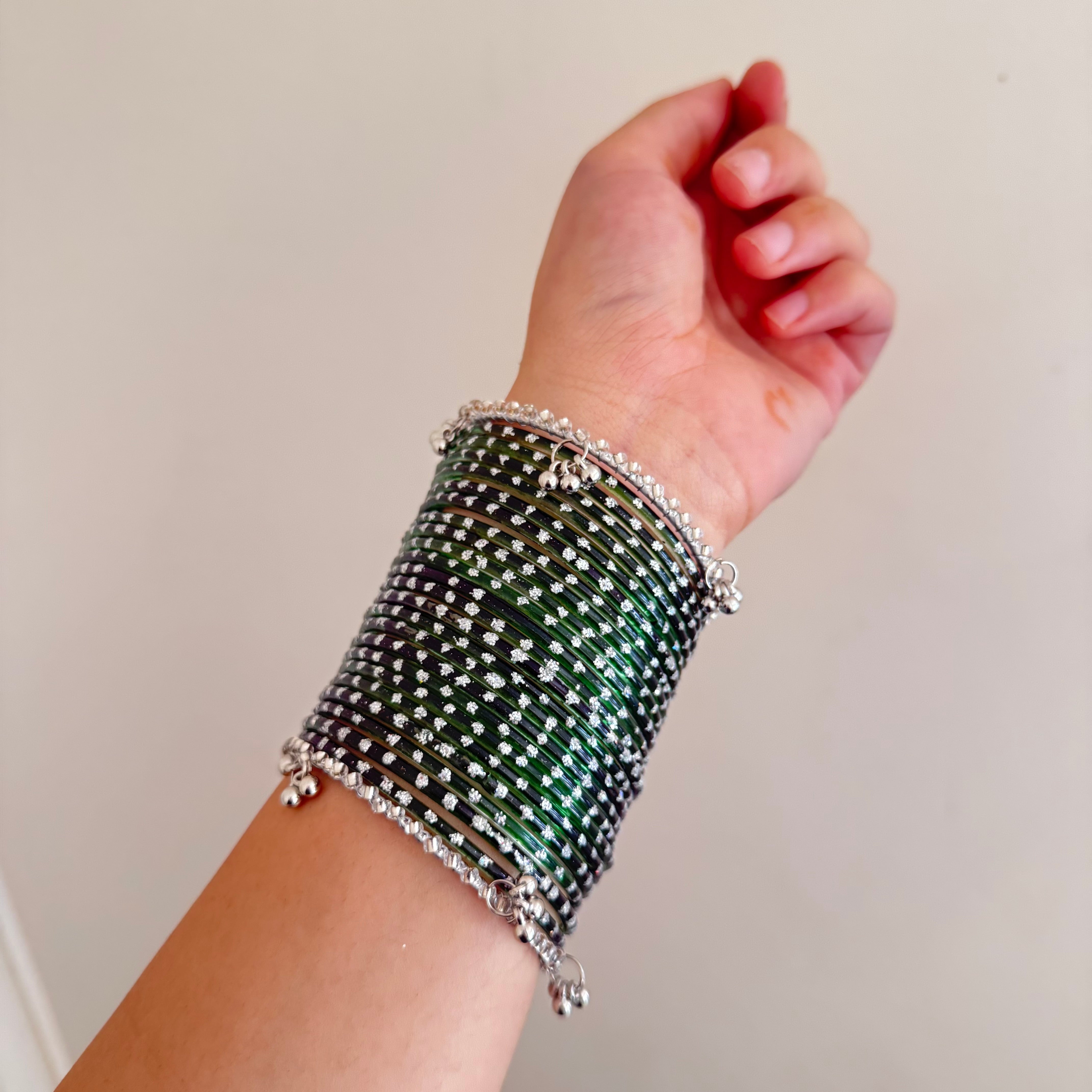 Green Glass Bangles