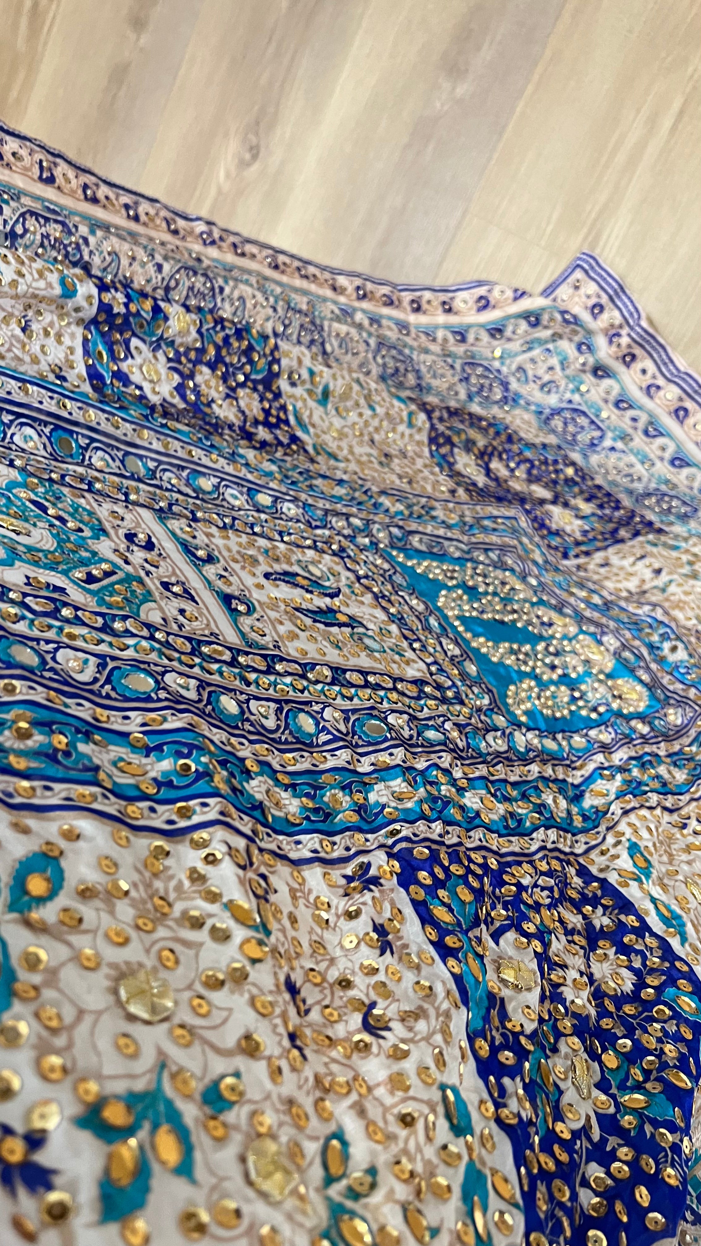 Uma Silk Dupatta Blue