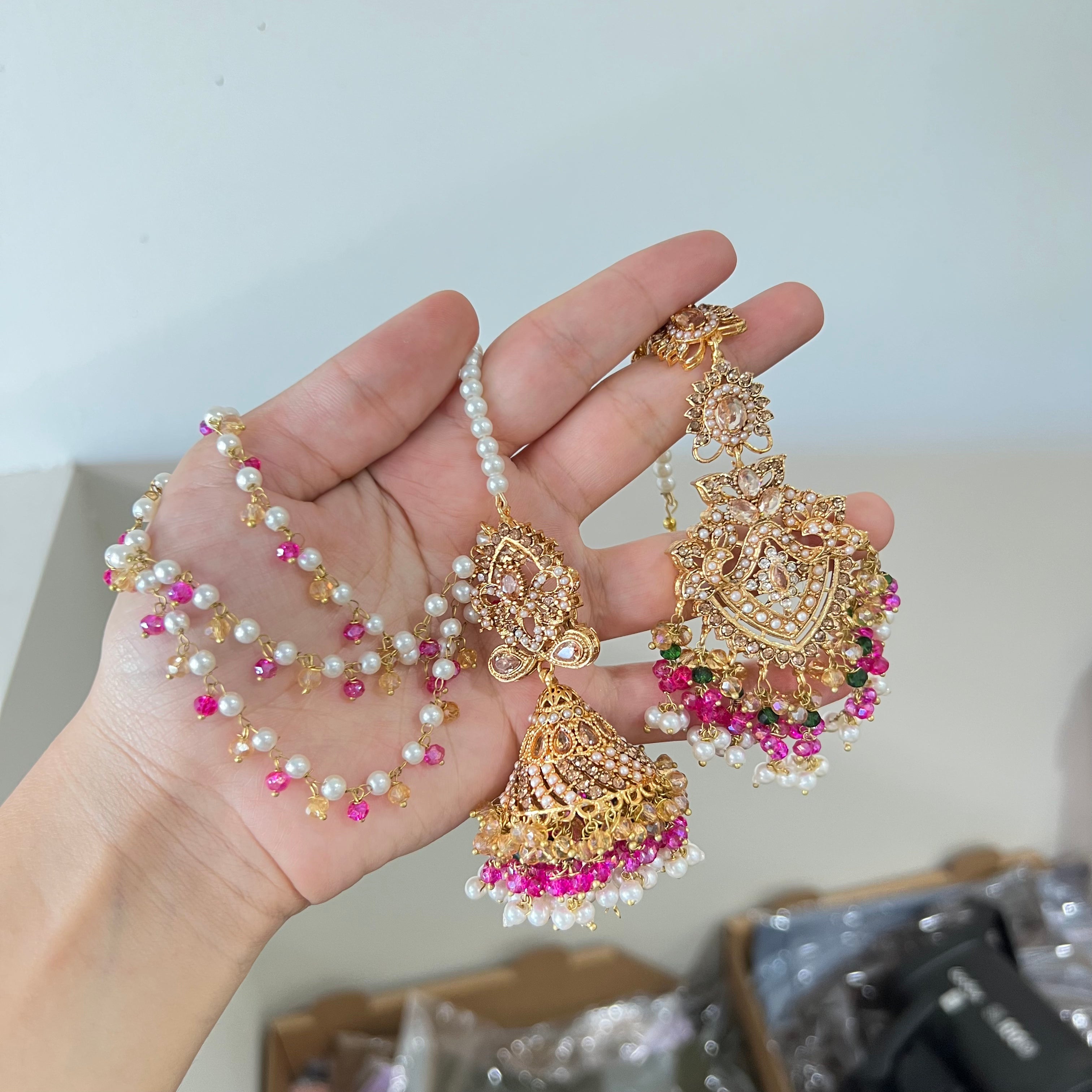 Isha Choker Set Pink & Gold