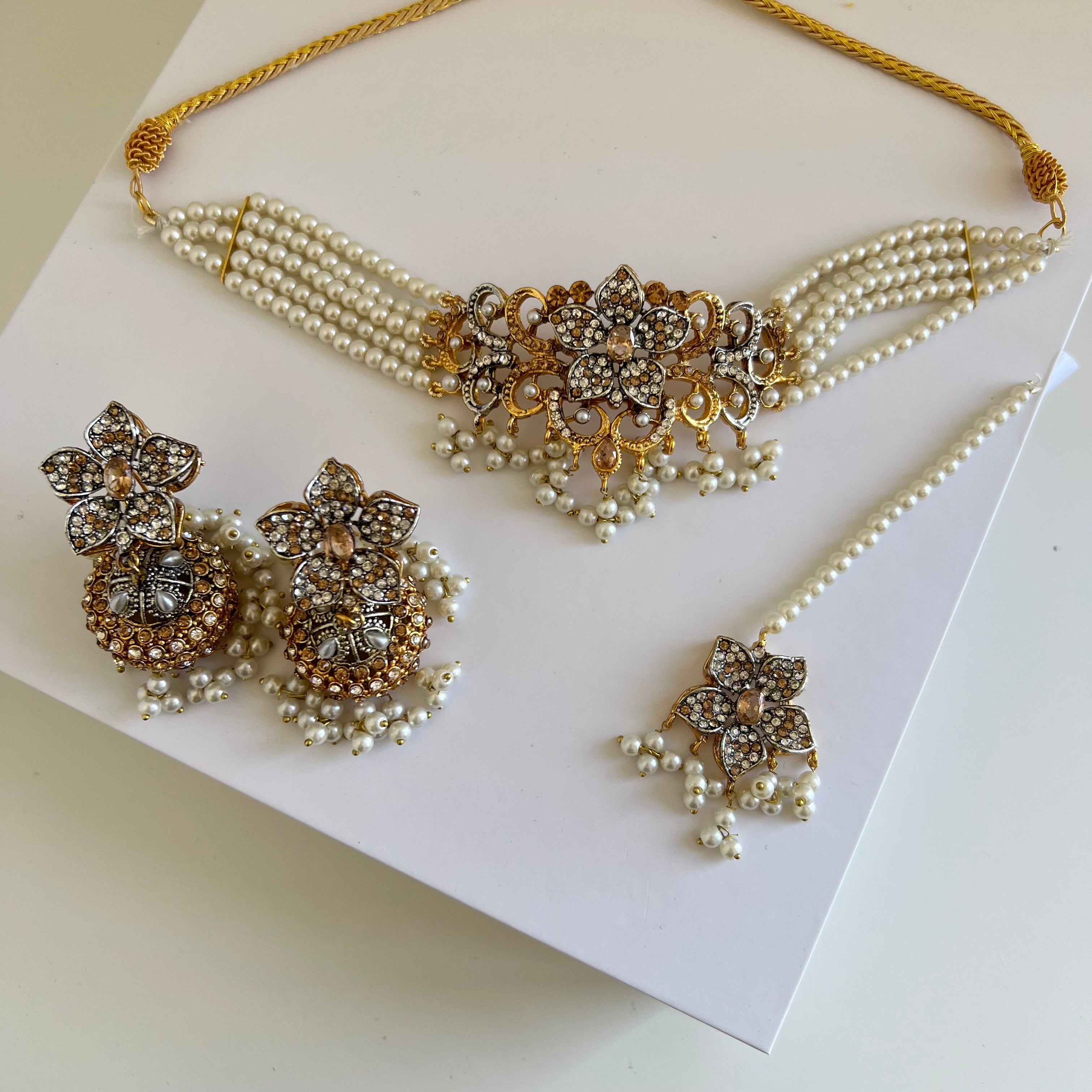 Daisy Choker Set Gold