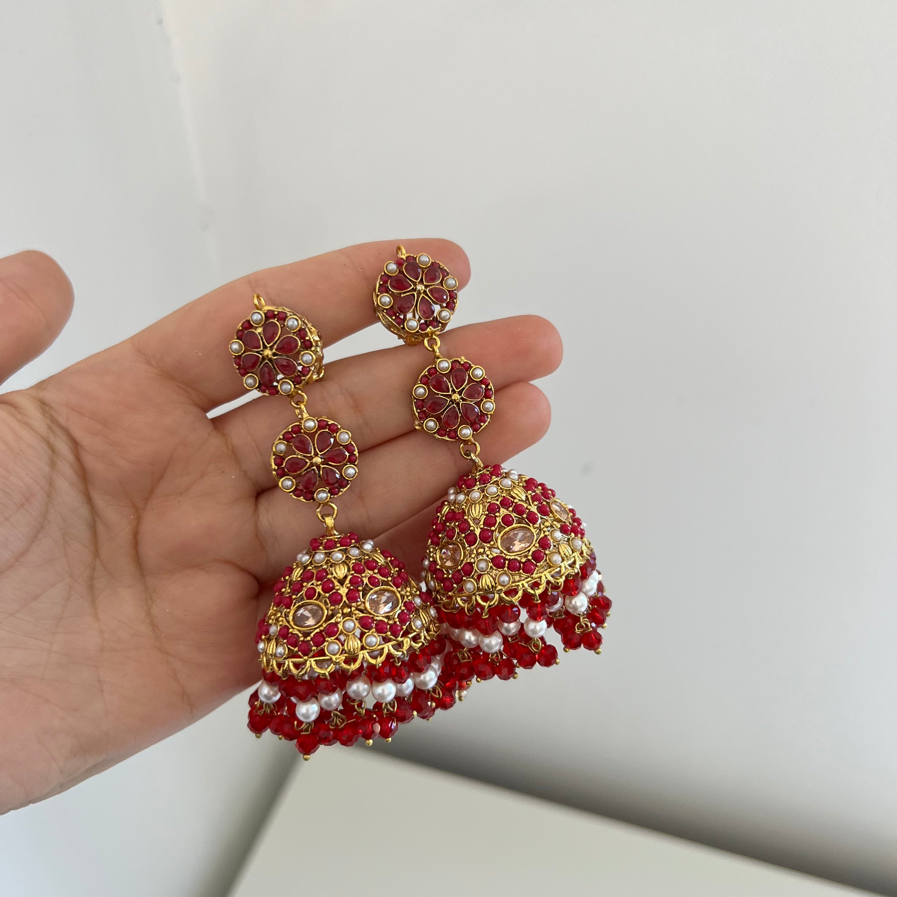 Zoe Jhuma Earrings Red