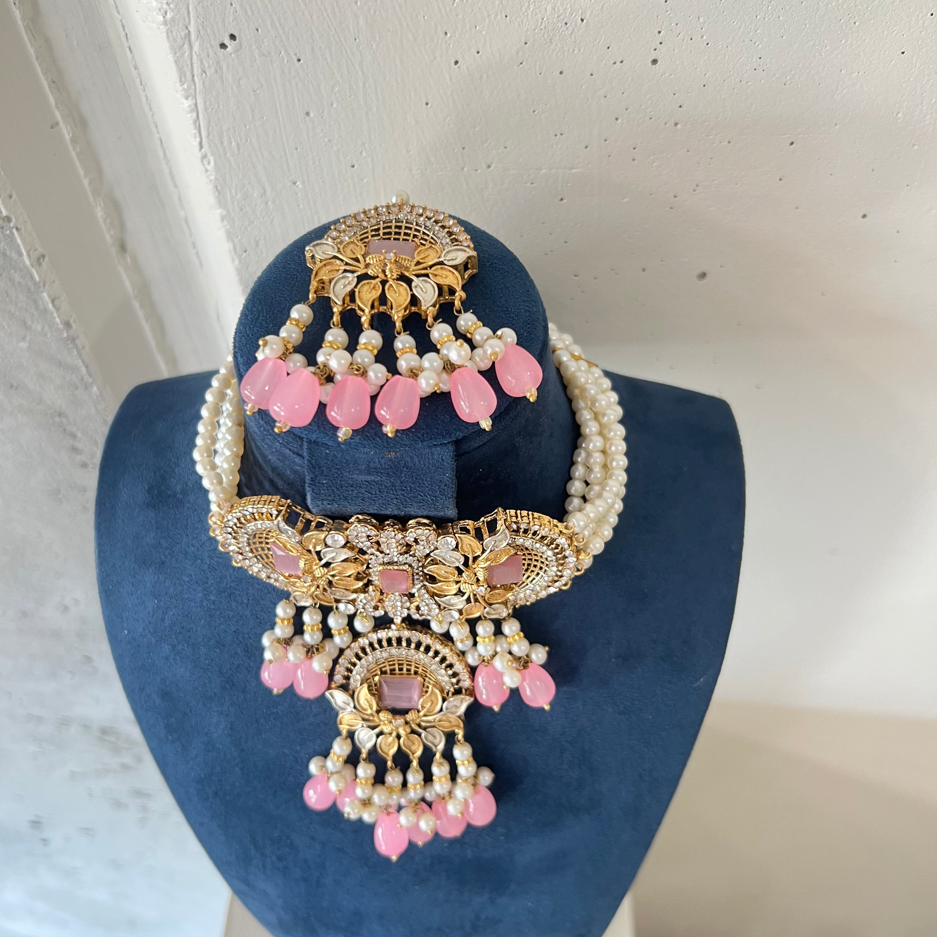 Shenaaz Choker Set Pink