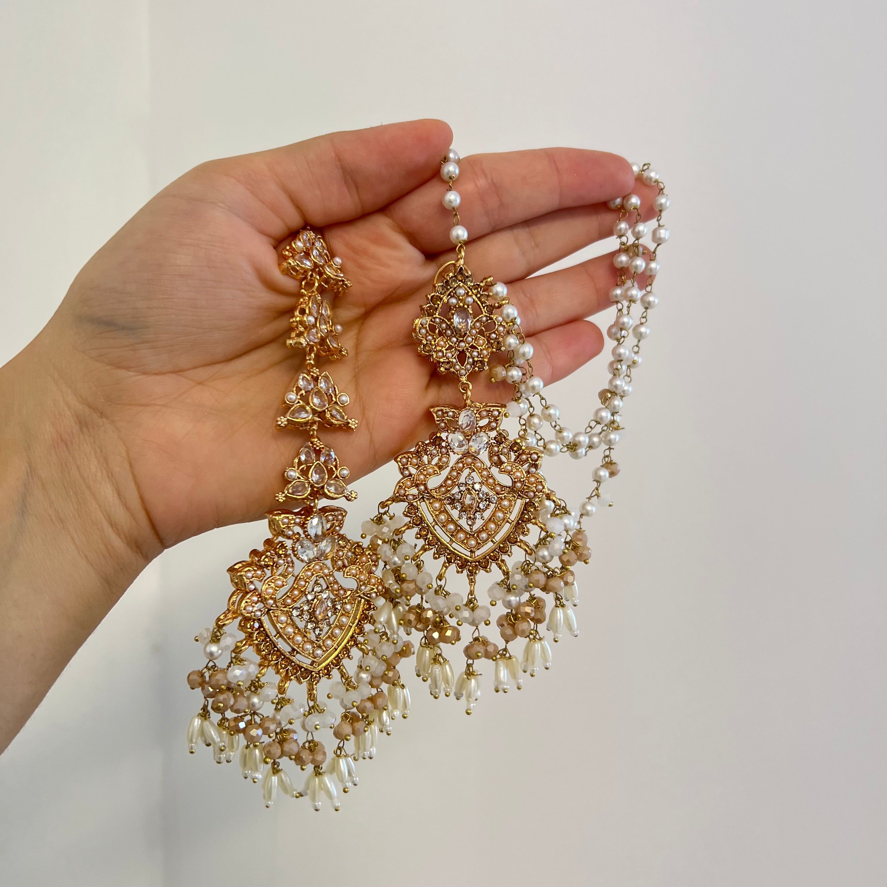 Sarah Earrings & Tikka Gold