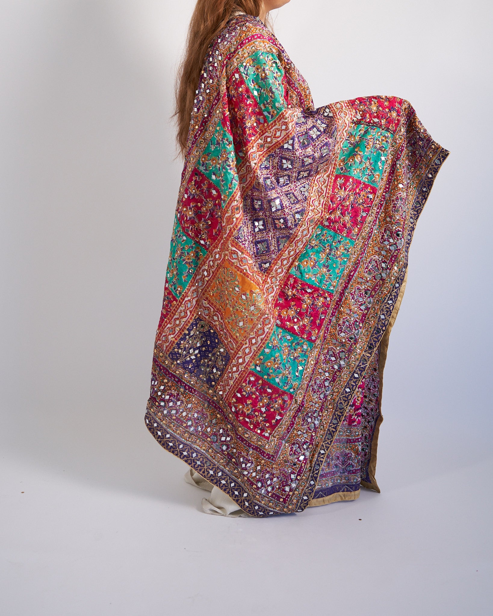 Hafsa Multicoloured Silk Dupatta