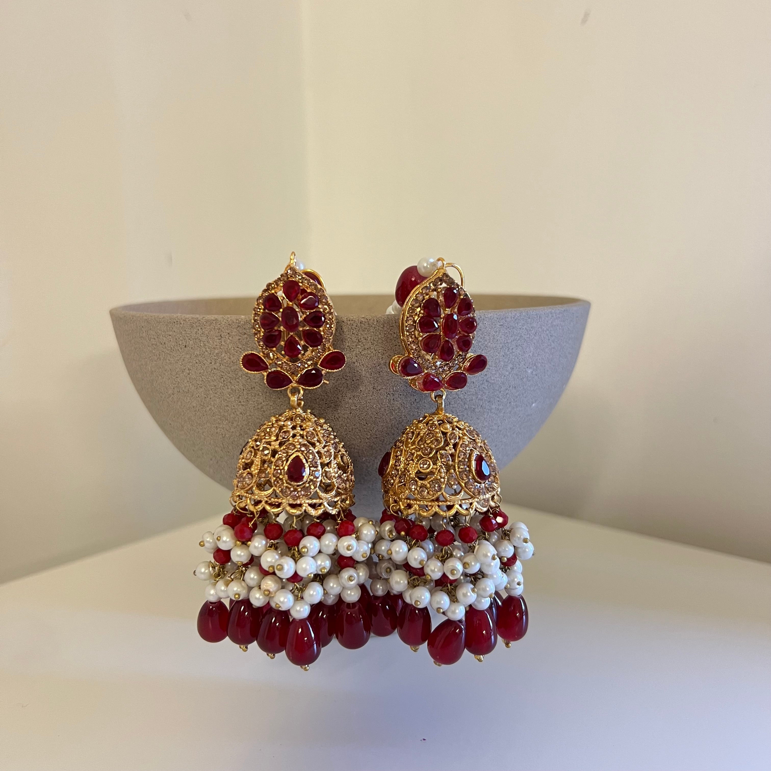 Ameera Jhumka Red