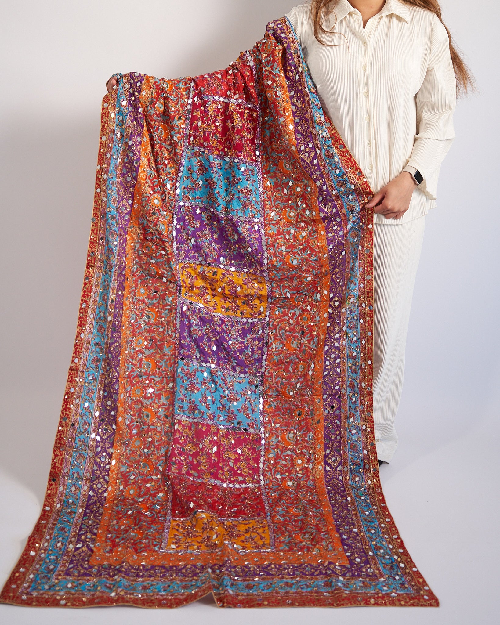 Mehak Multicoloured Silk Dupatta