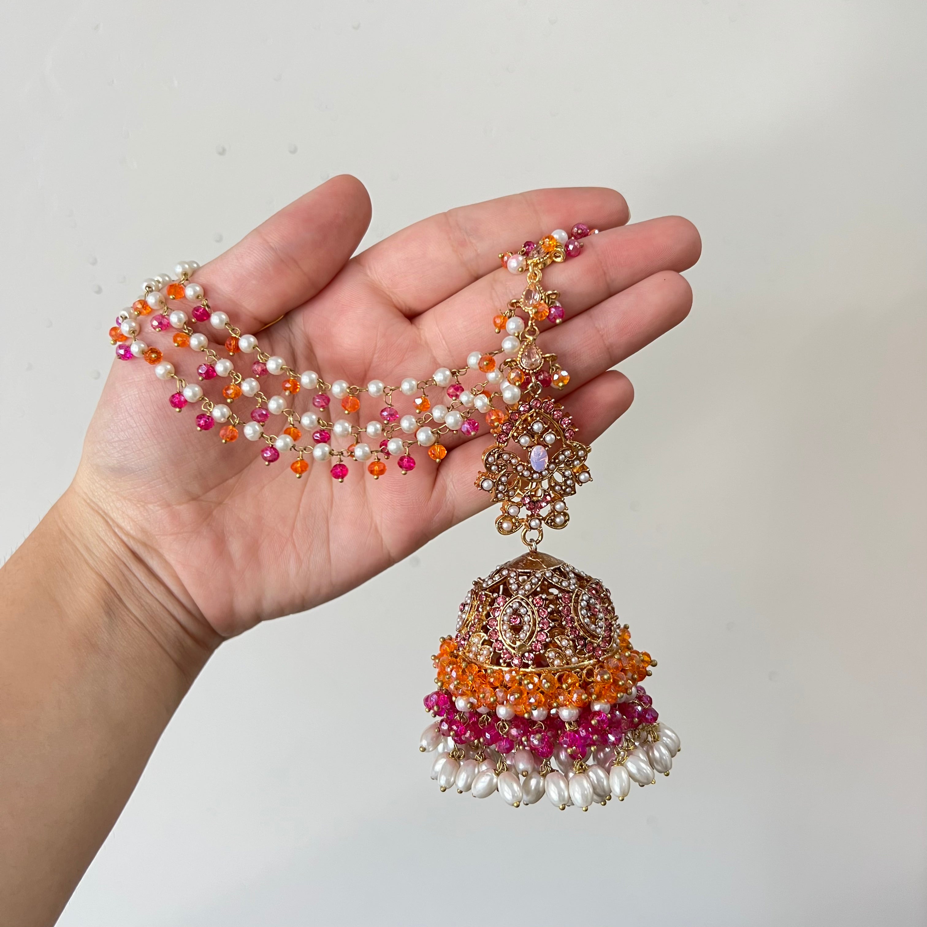 Ella Collar Necklace Set Pink/Orange