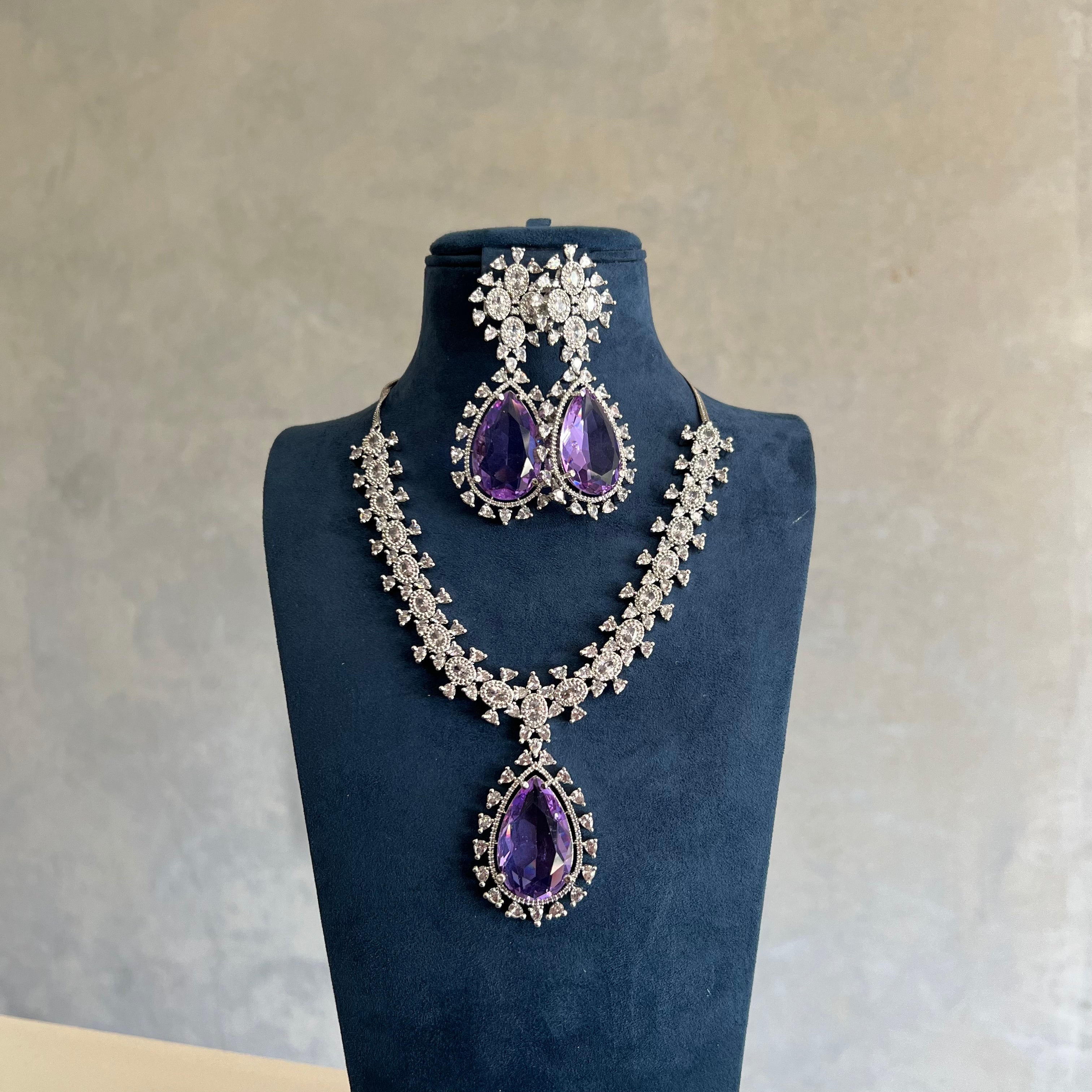 Deepika Necklace Set Purple