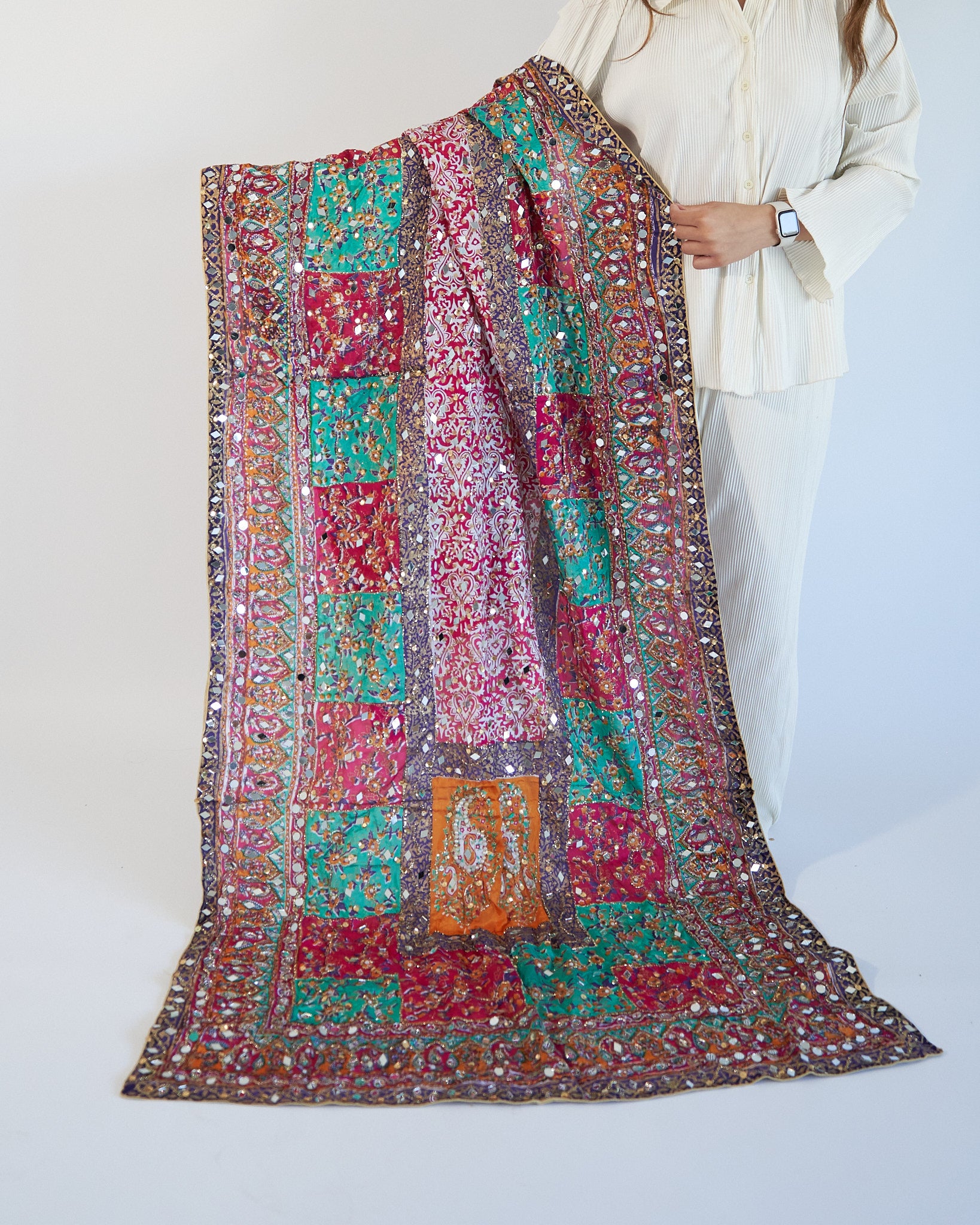 Mariam Multicoloured Silk Dupatta