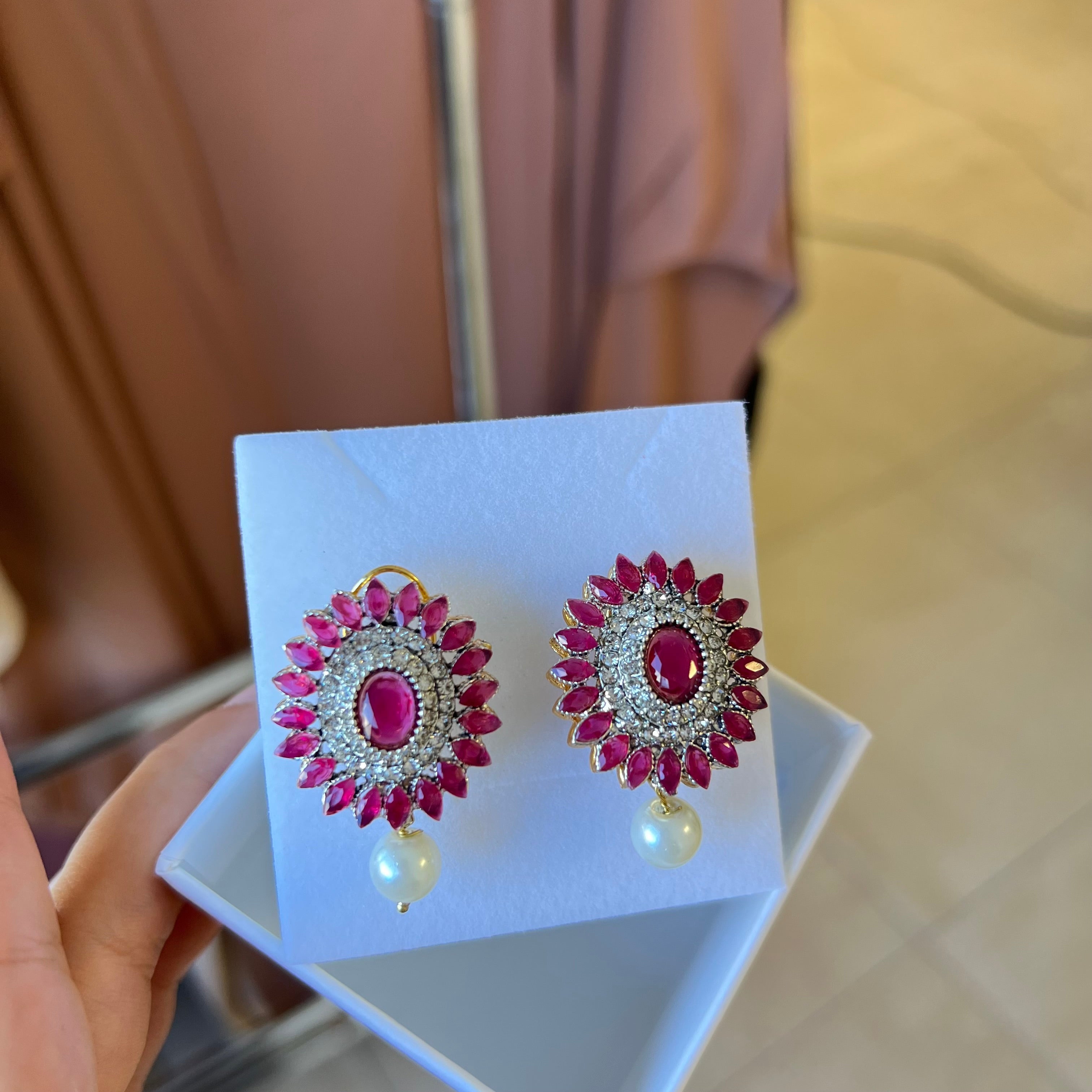 Nadia Studs Hot Pink