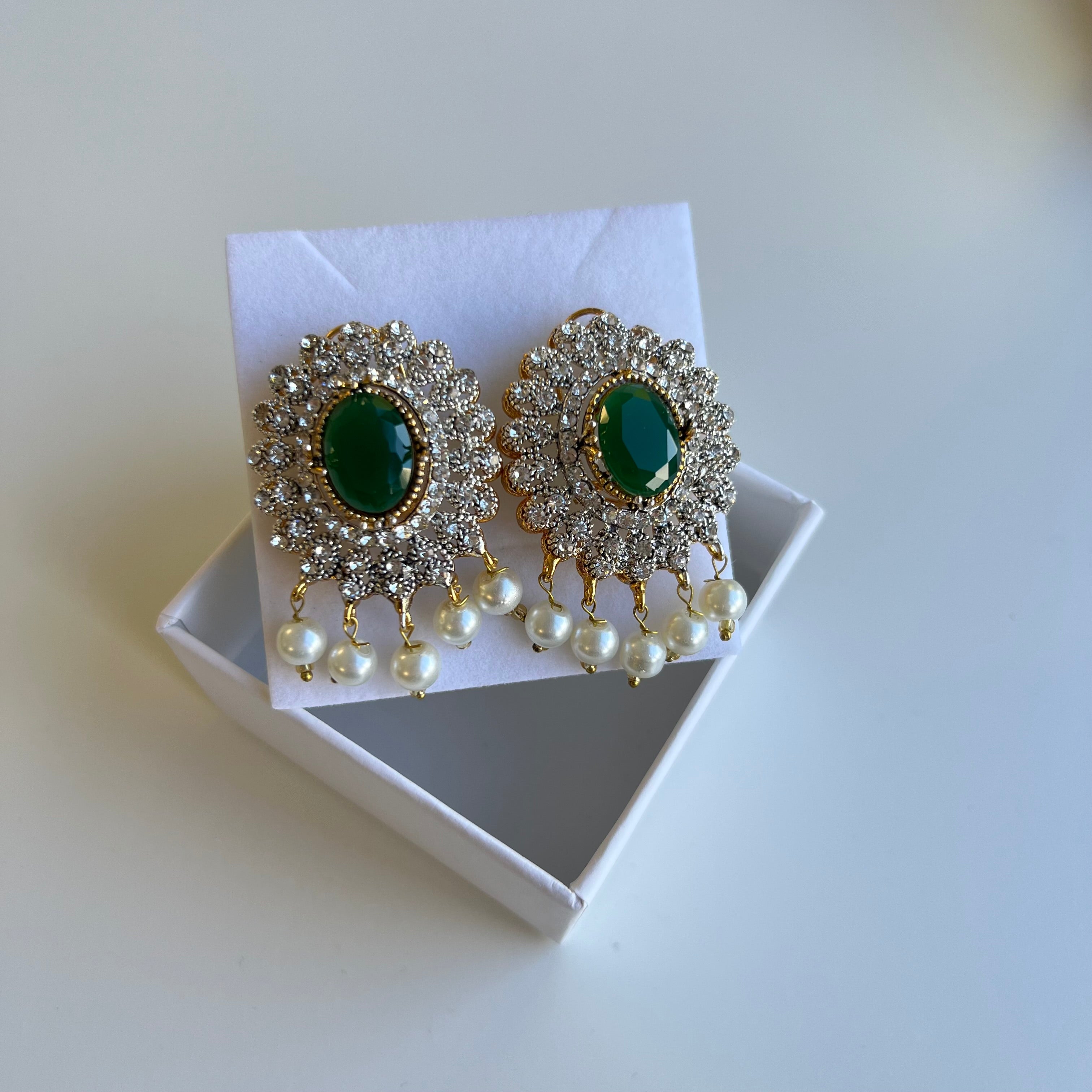 Maya Statement Studs Green