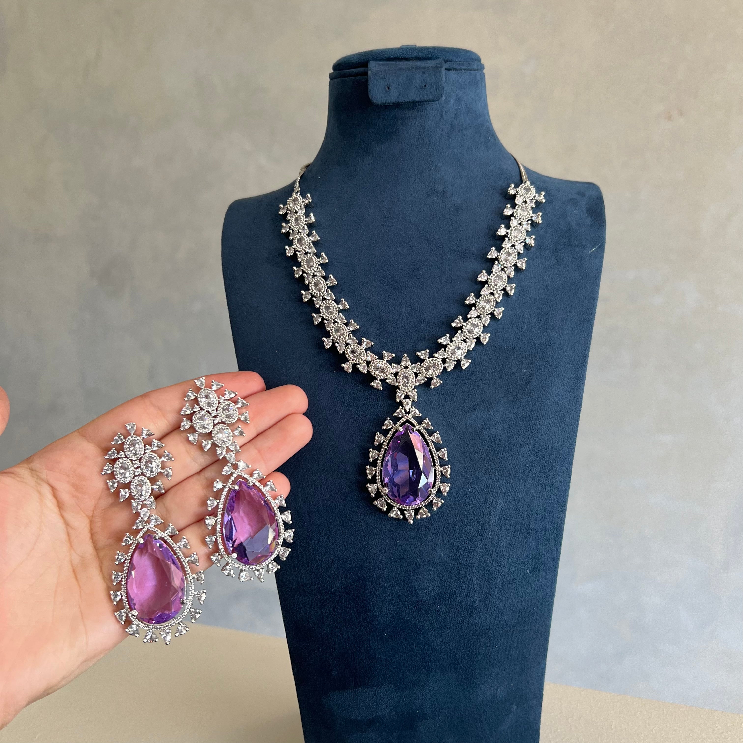 Deepika Necklace Set Purple