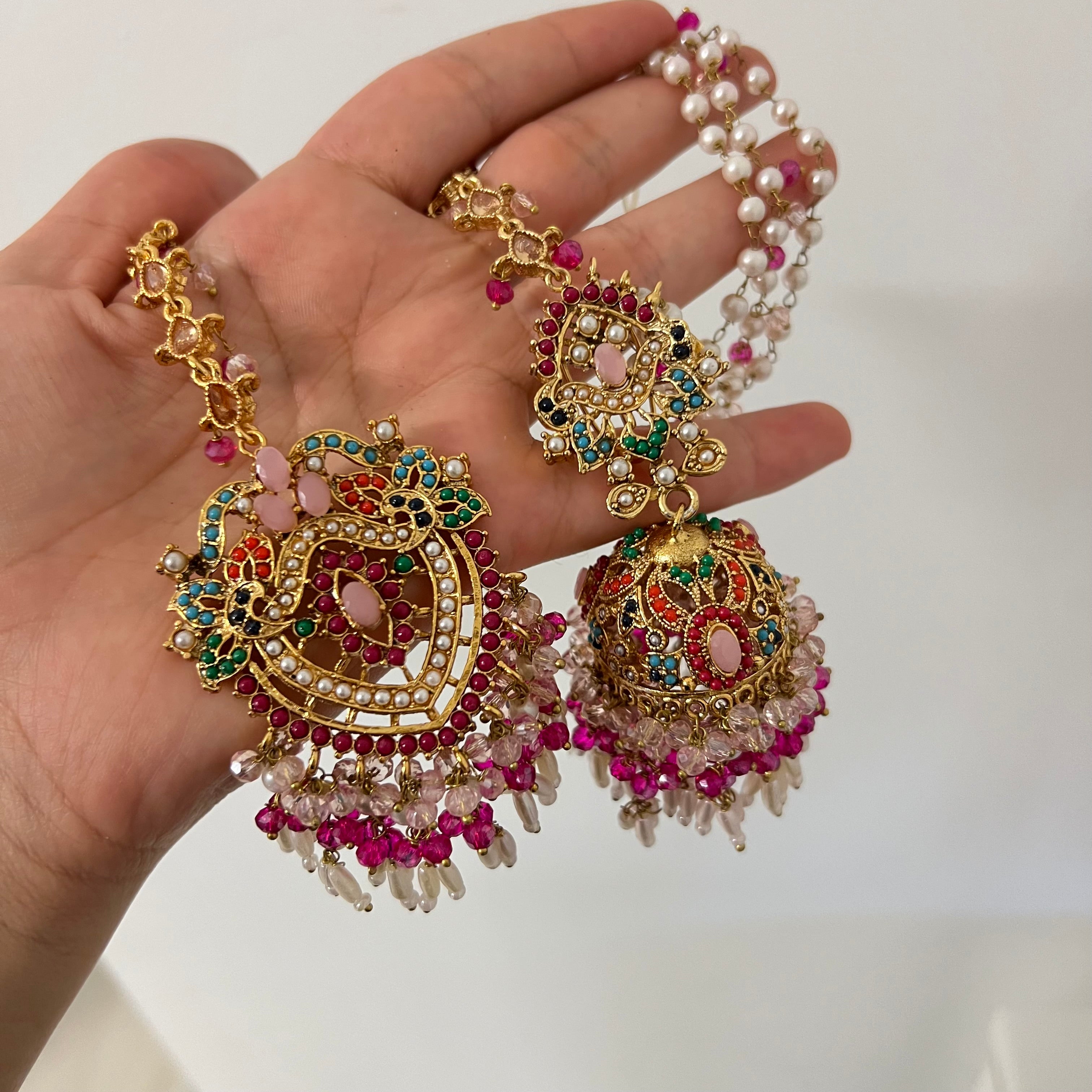 Zuni Earrings & Tikka Pink