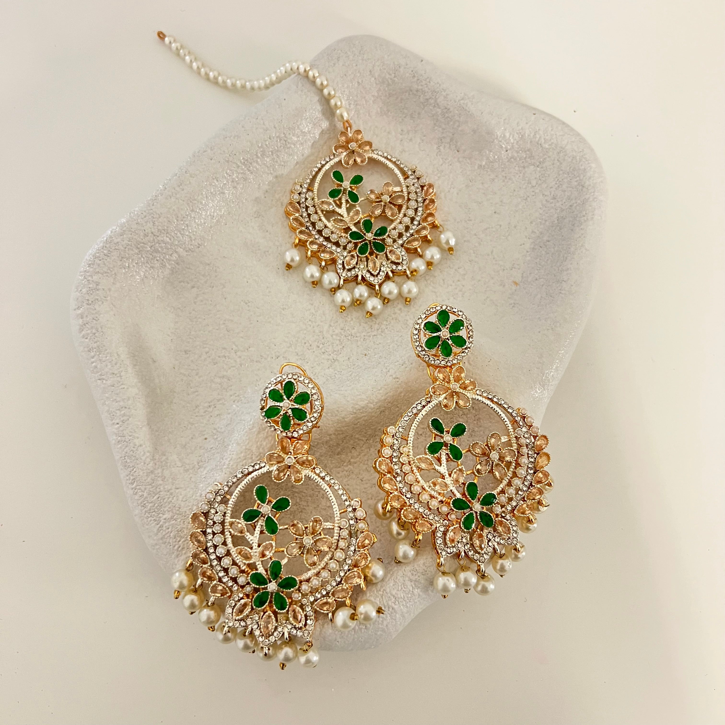 Suraya Earrings & Tikka Set