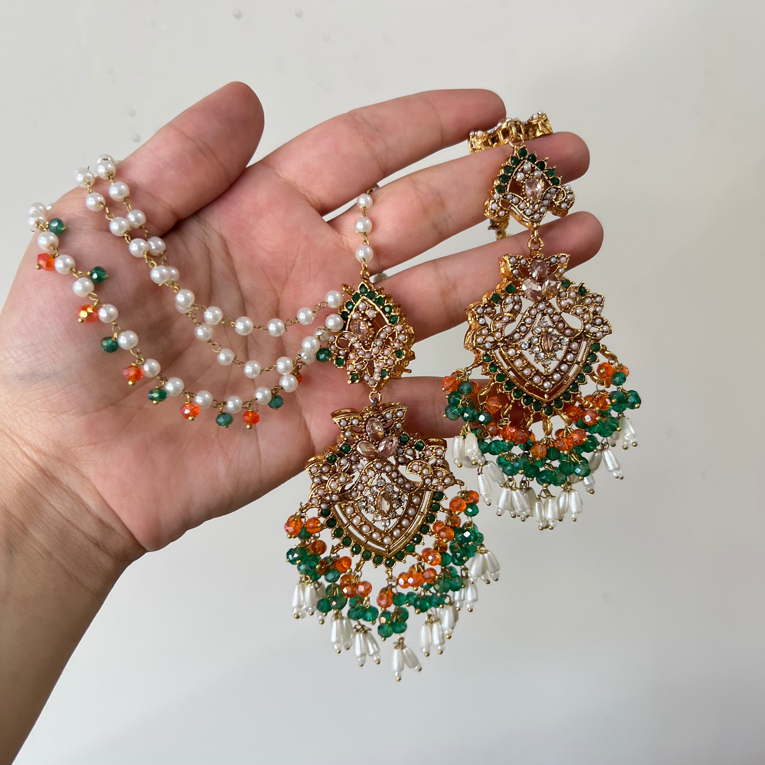 Sanam Bridal Set Orange & Green