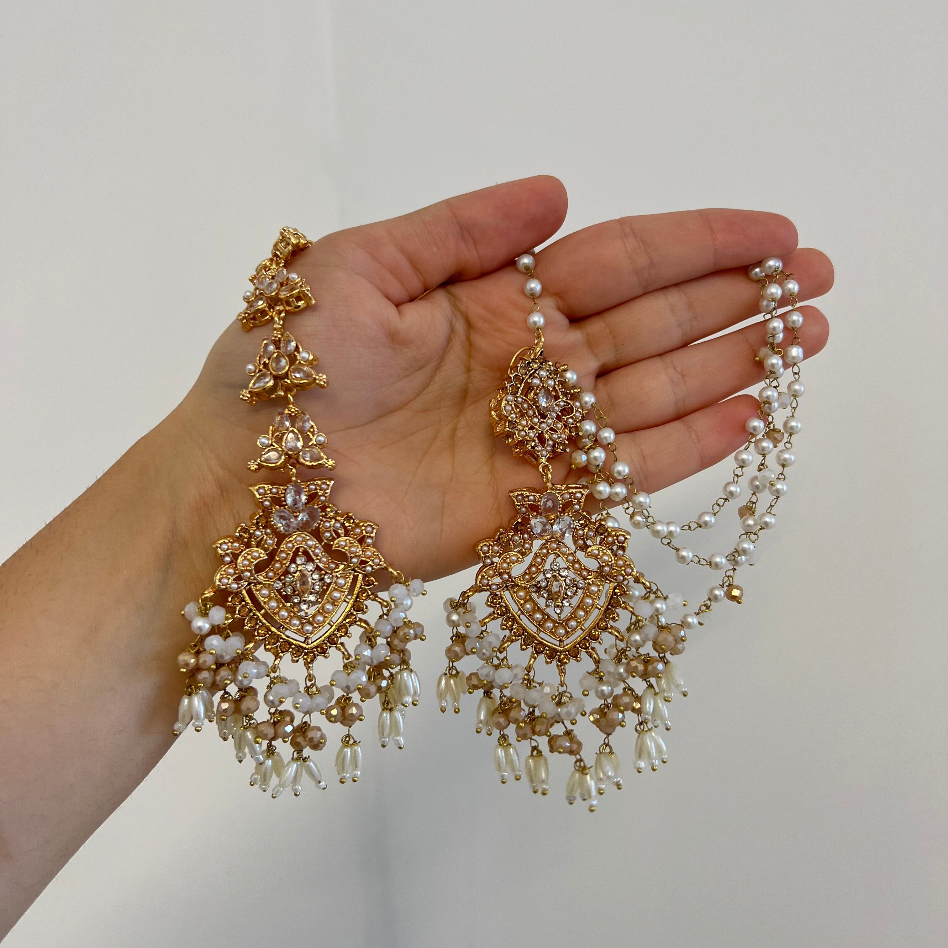 Sarah Earrings & Tikka Gold