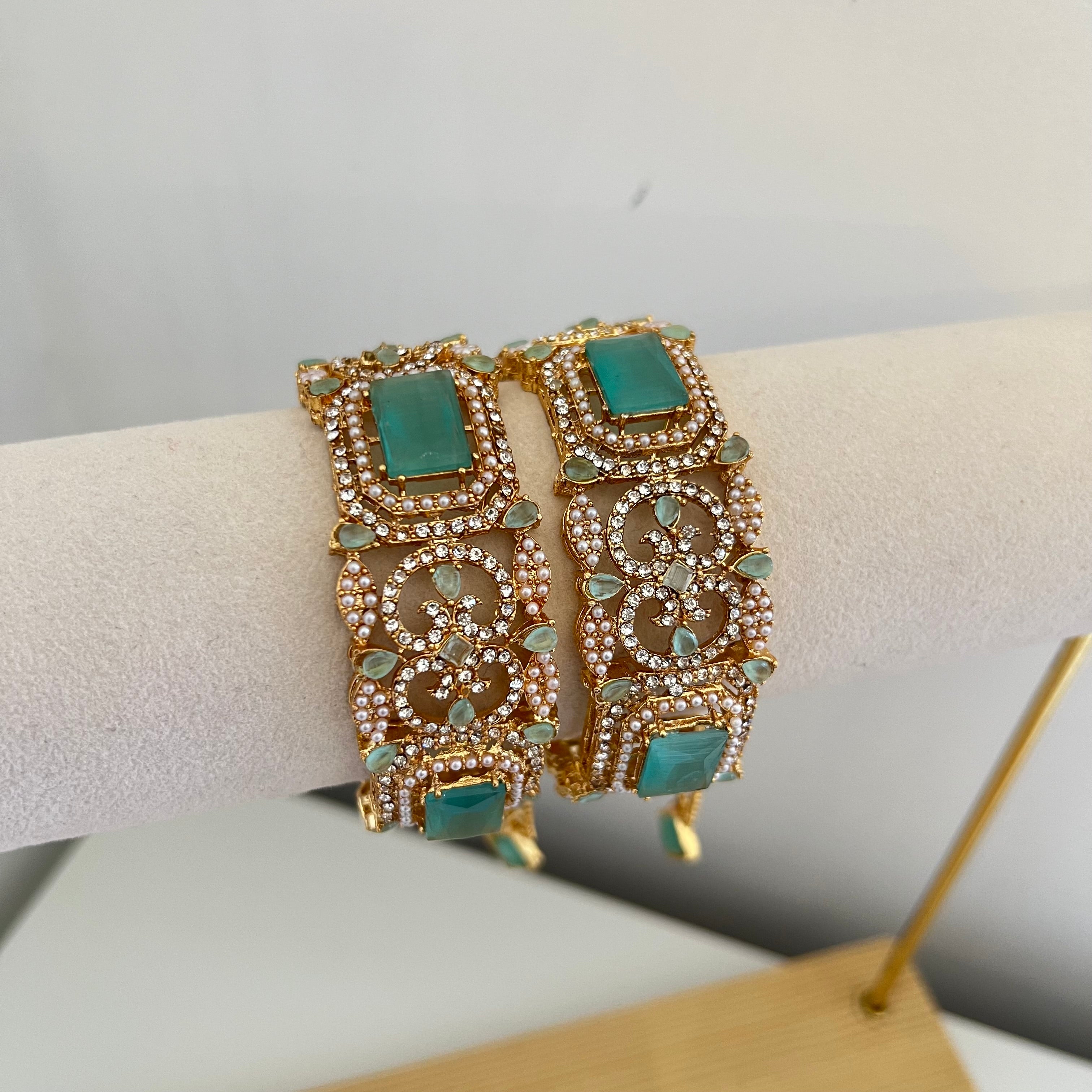 Hiba Bangle Gold/Mint