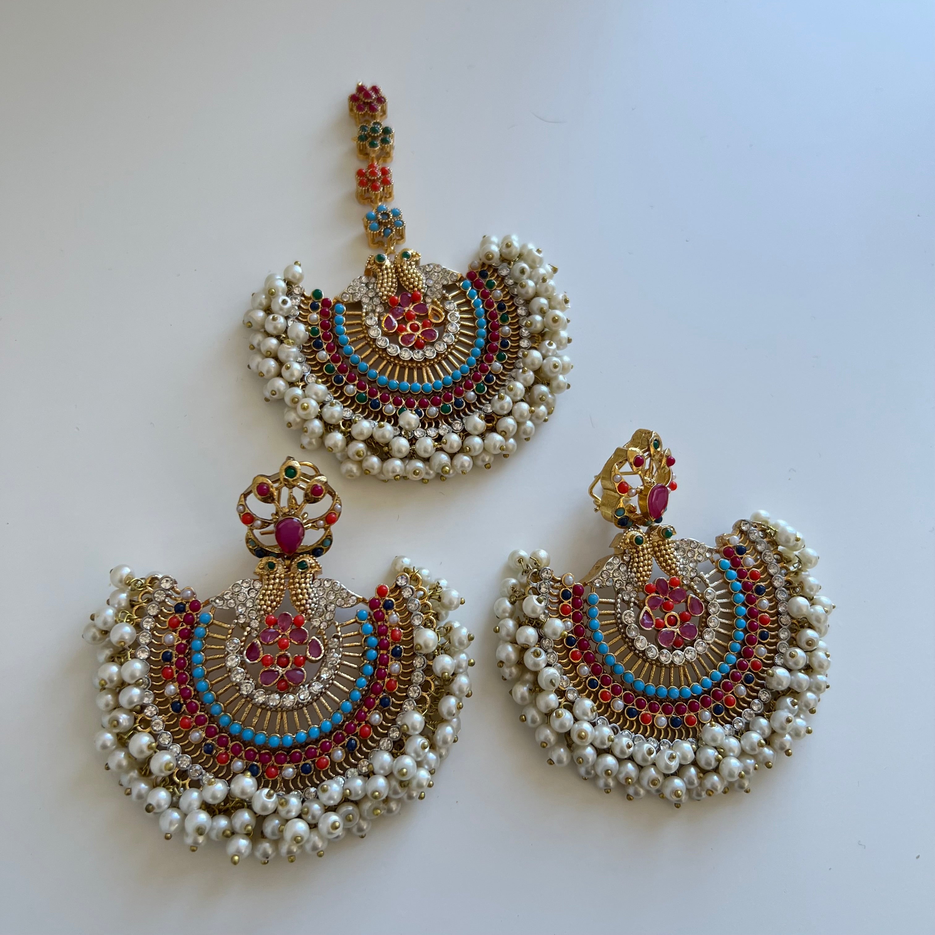 Shiza Earring Tikka Set Pink