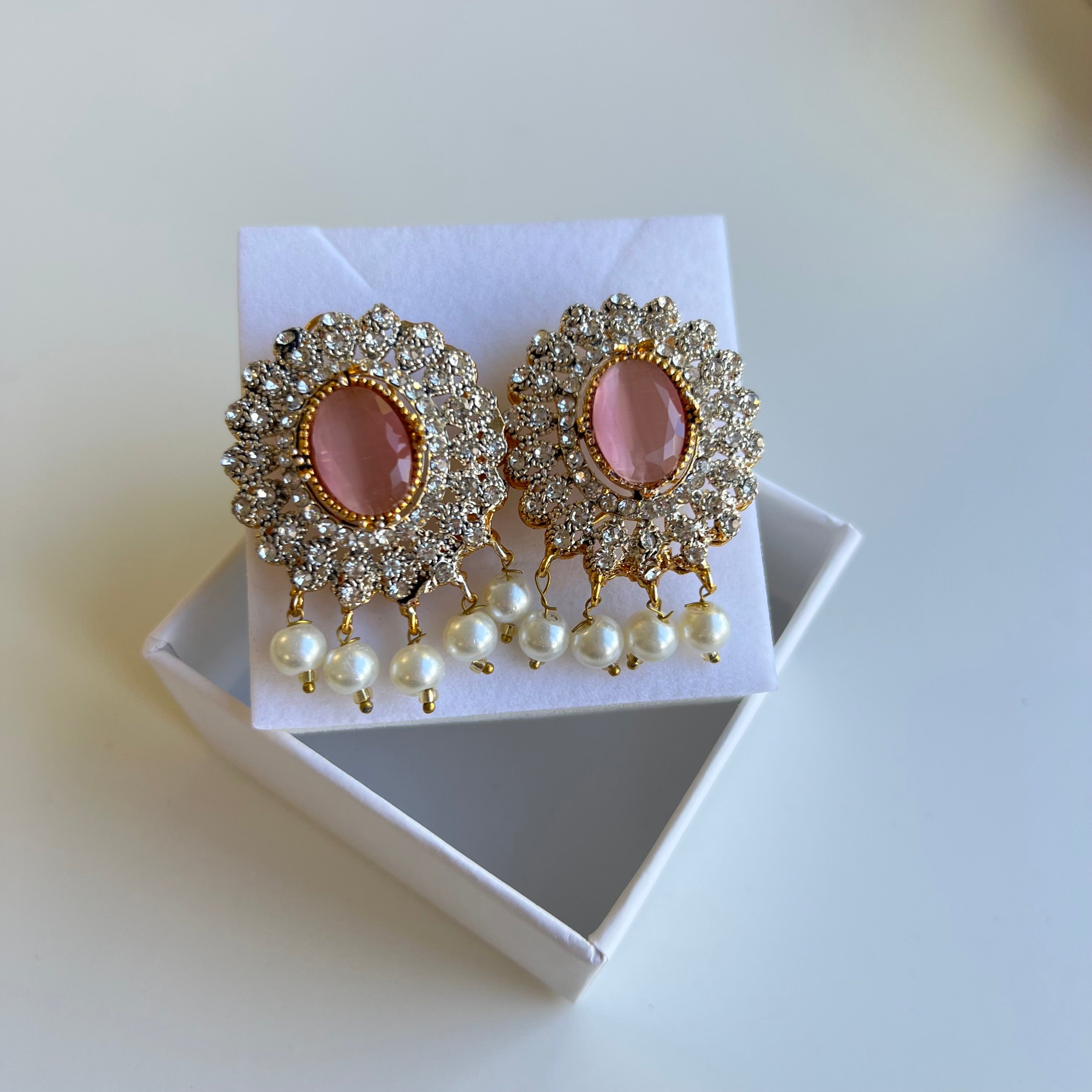 Maya Statement Studs Baby Pink