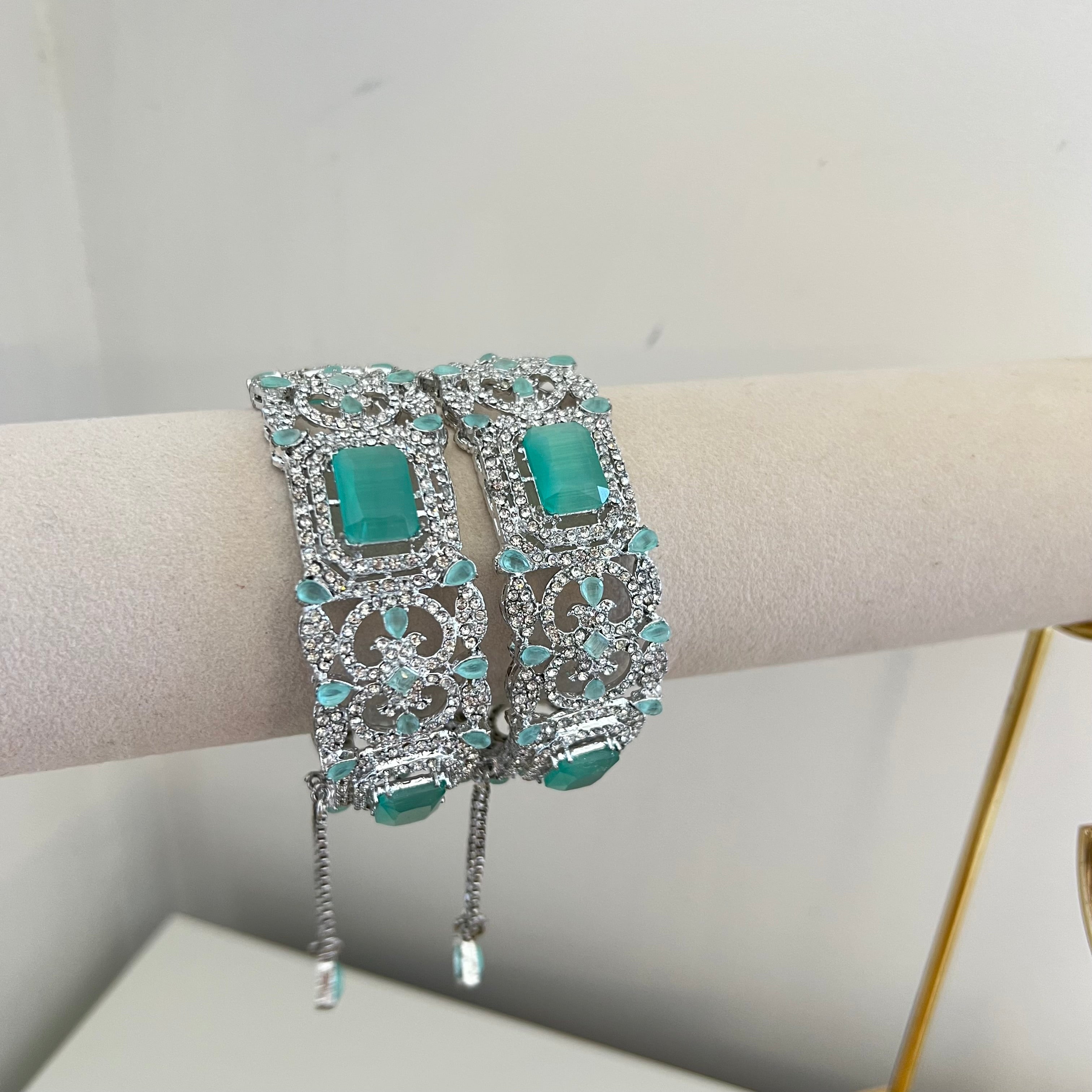 Hiba Bangle Silver/Mint