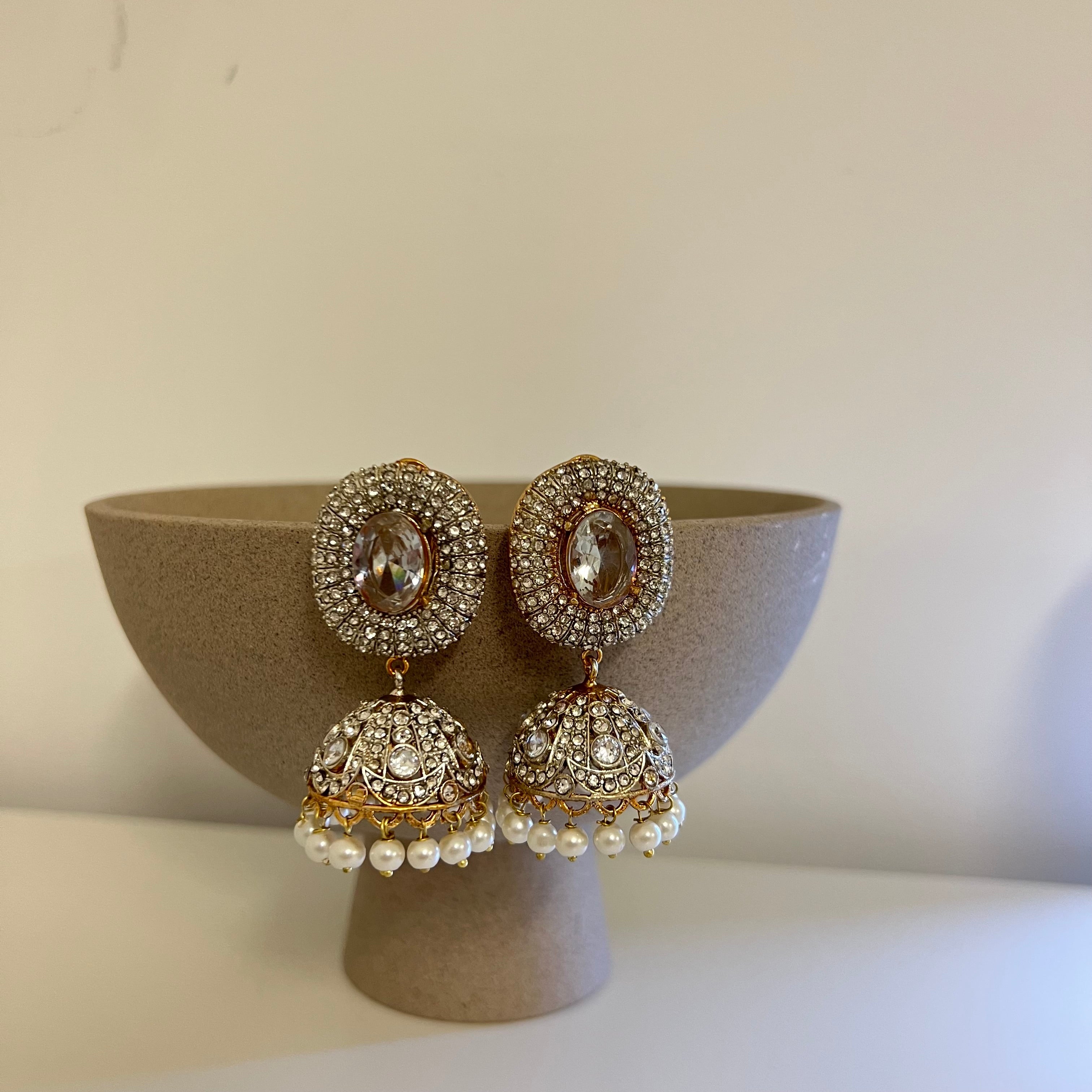 Sahar Jhumki Earrings Silver