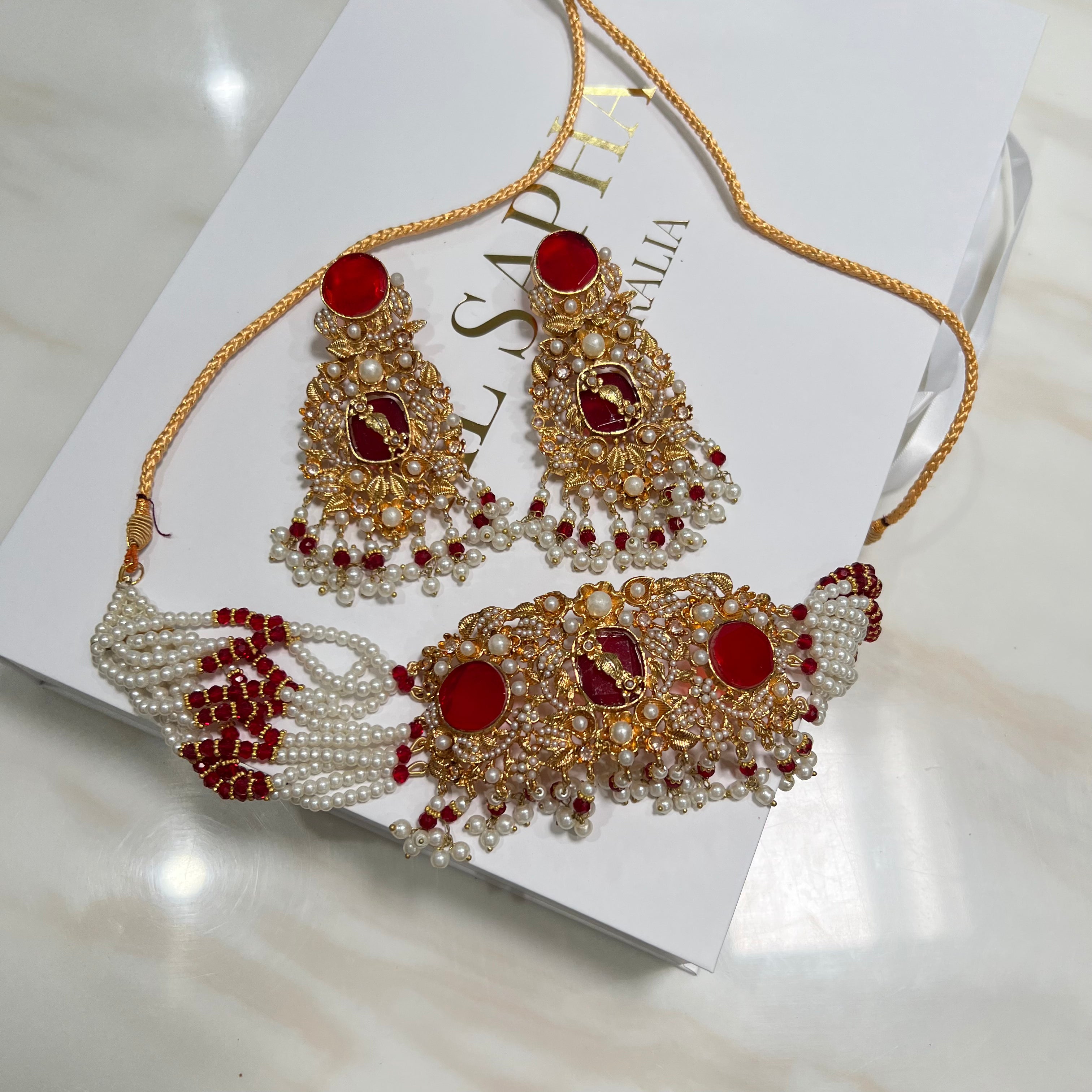 Rozina Choker Set Red