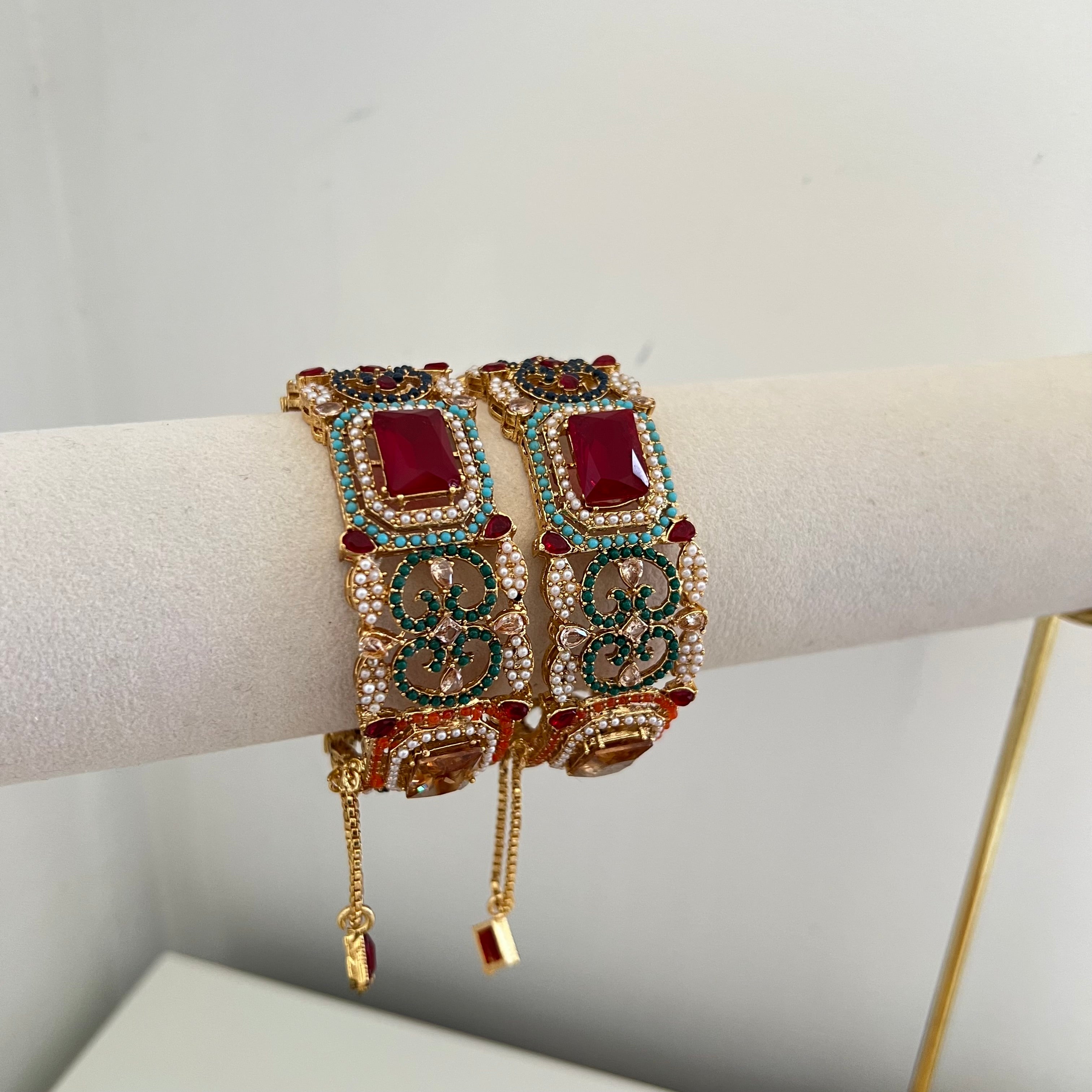 Hiba Bangle Gold/Red