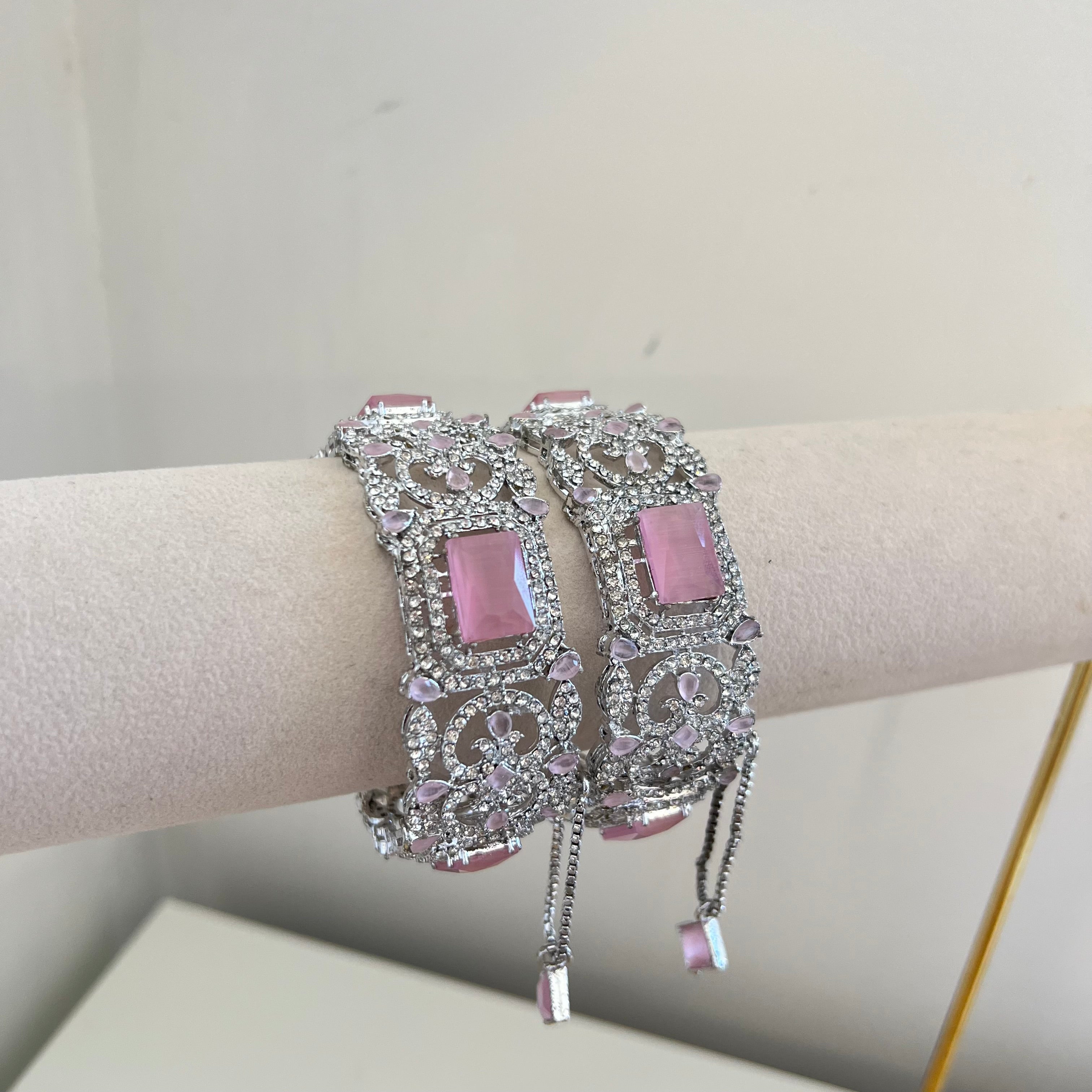 Hiba Bangle Silver/Pink