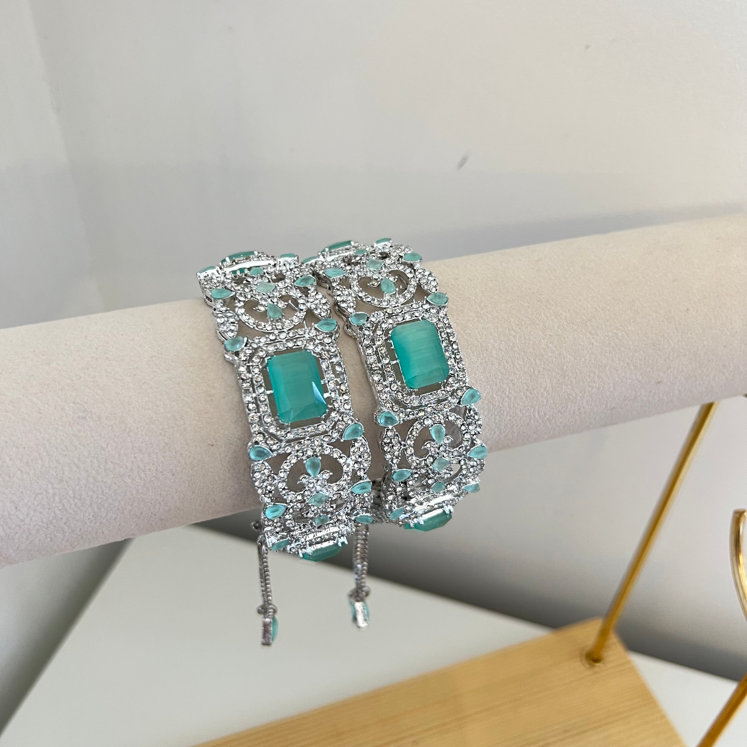 Hiba Bangle Silver/Mint