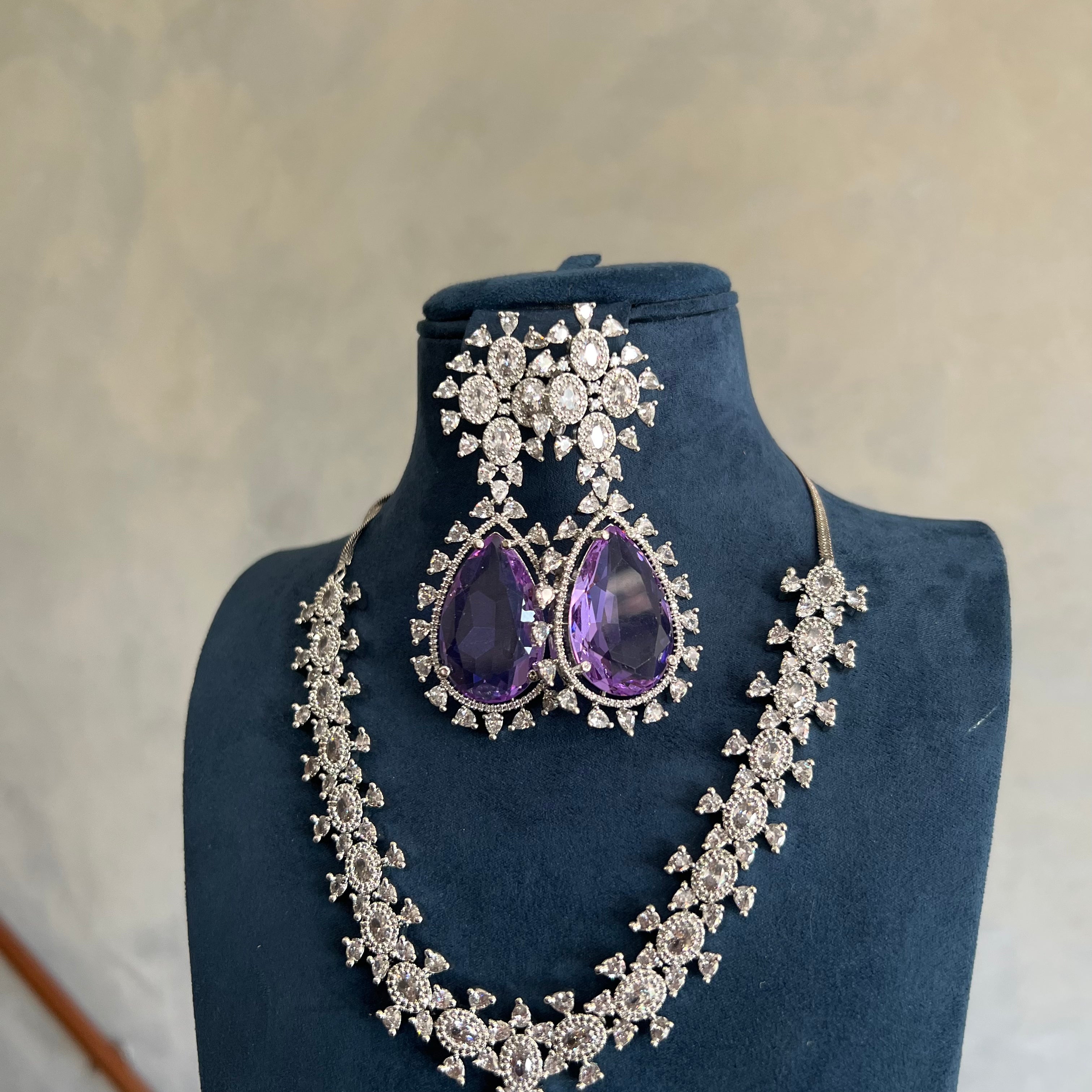 Deepika Necklace Set Purple