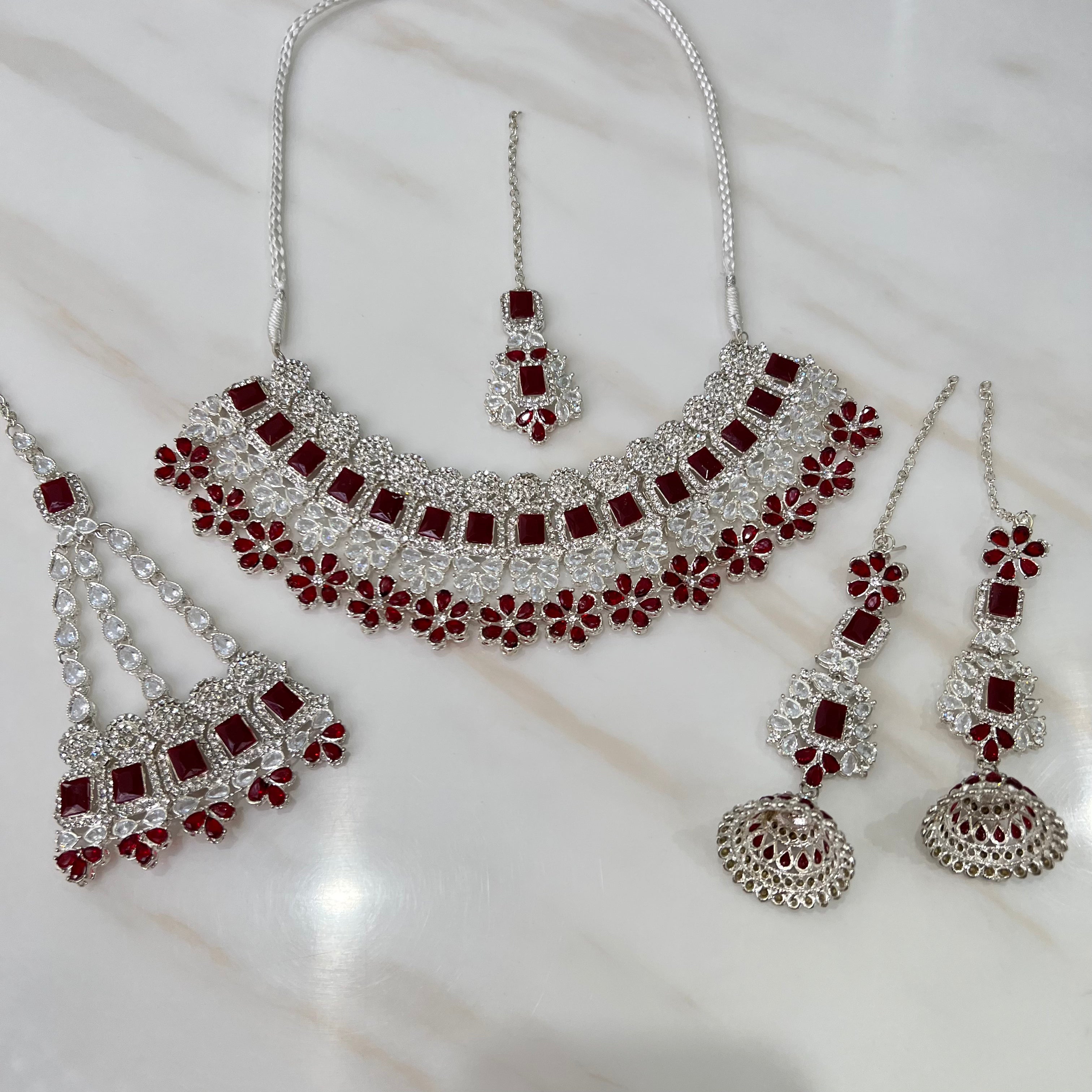 Hafsah Necklace Set Red