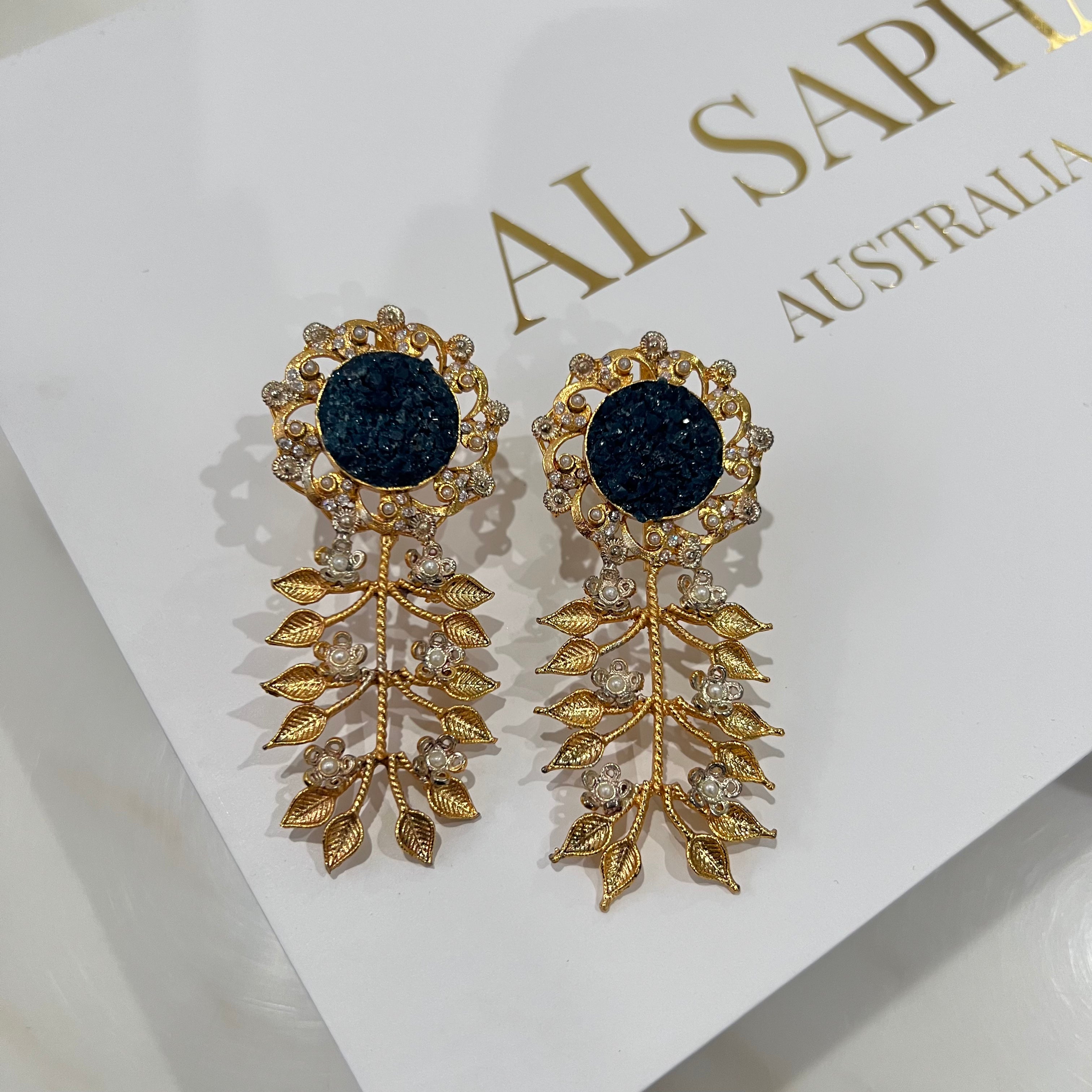 Marah Earrings Navy Blue