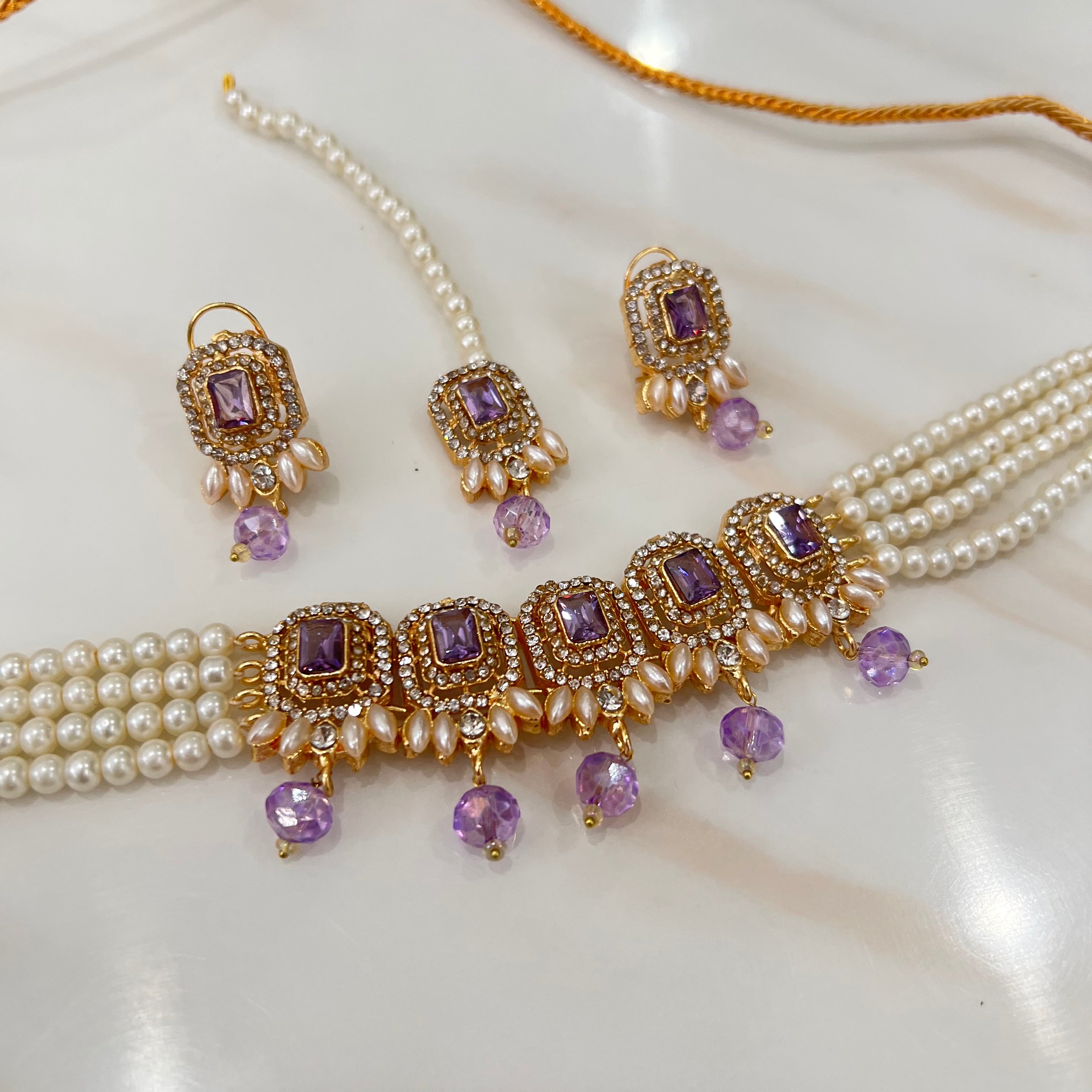 Nazia Choker Set Purple