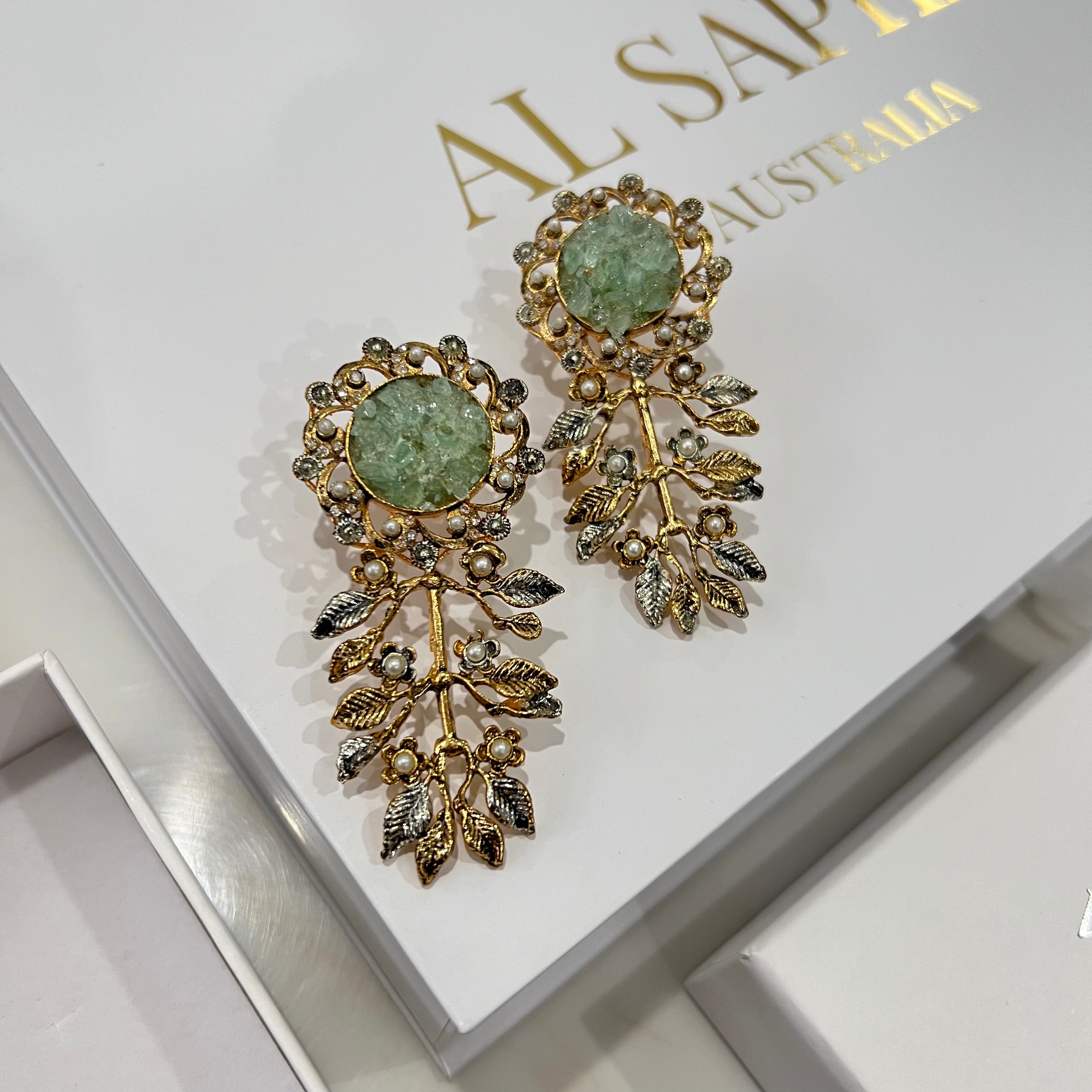 Marah Earrings Forest Green