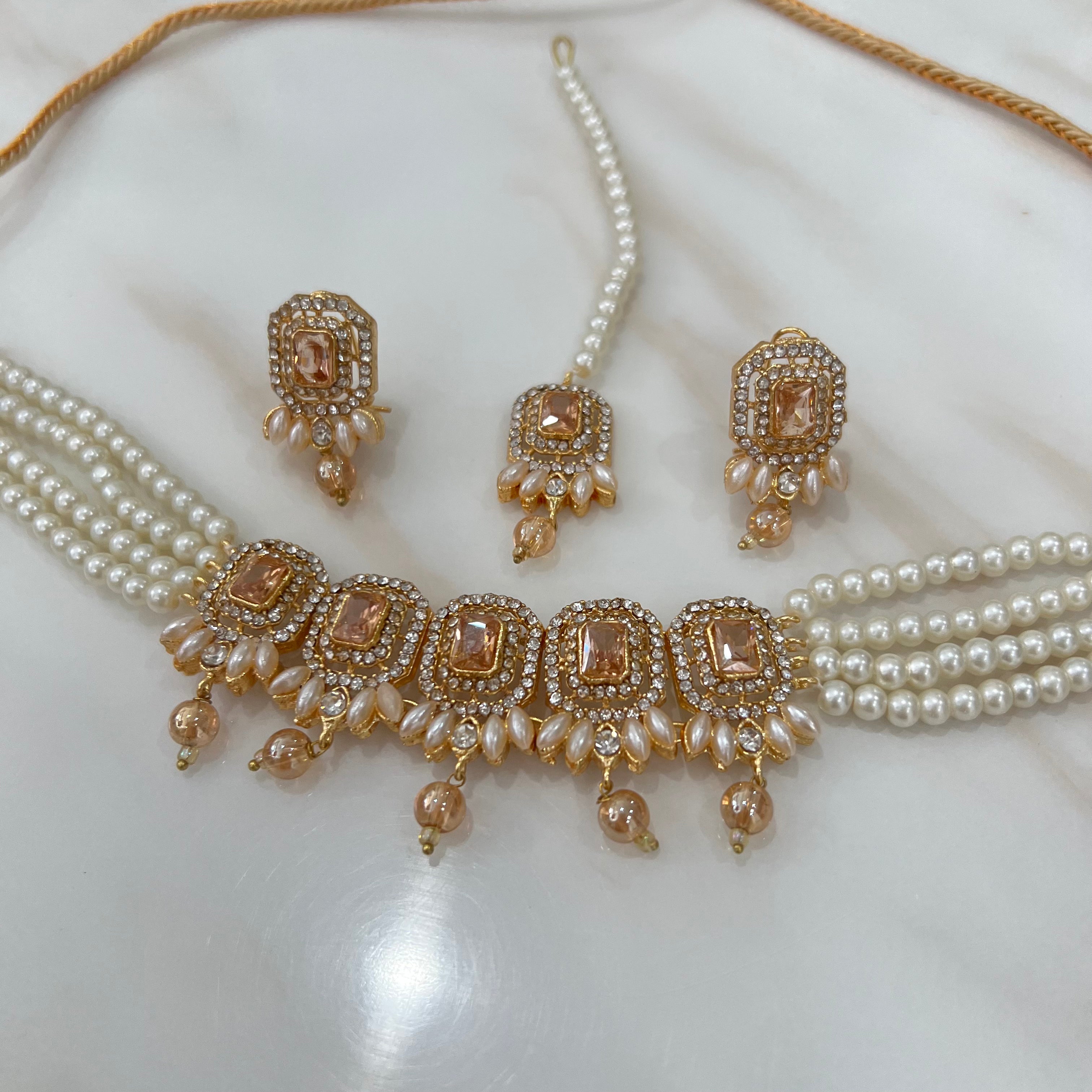 Nazia Choker Set Bronze