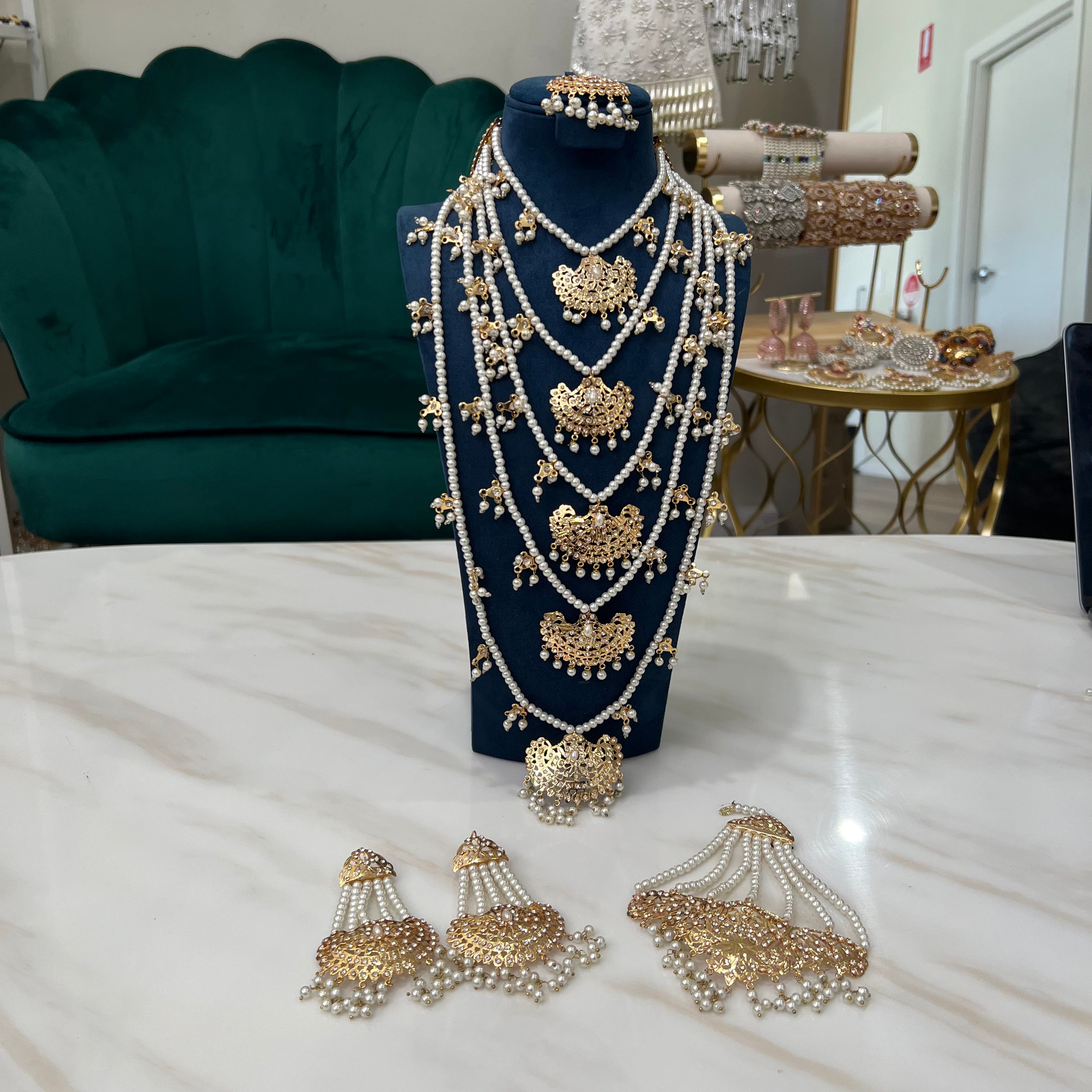 Filza Long Necklace Set Gold